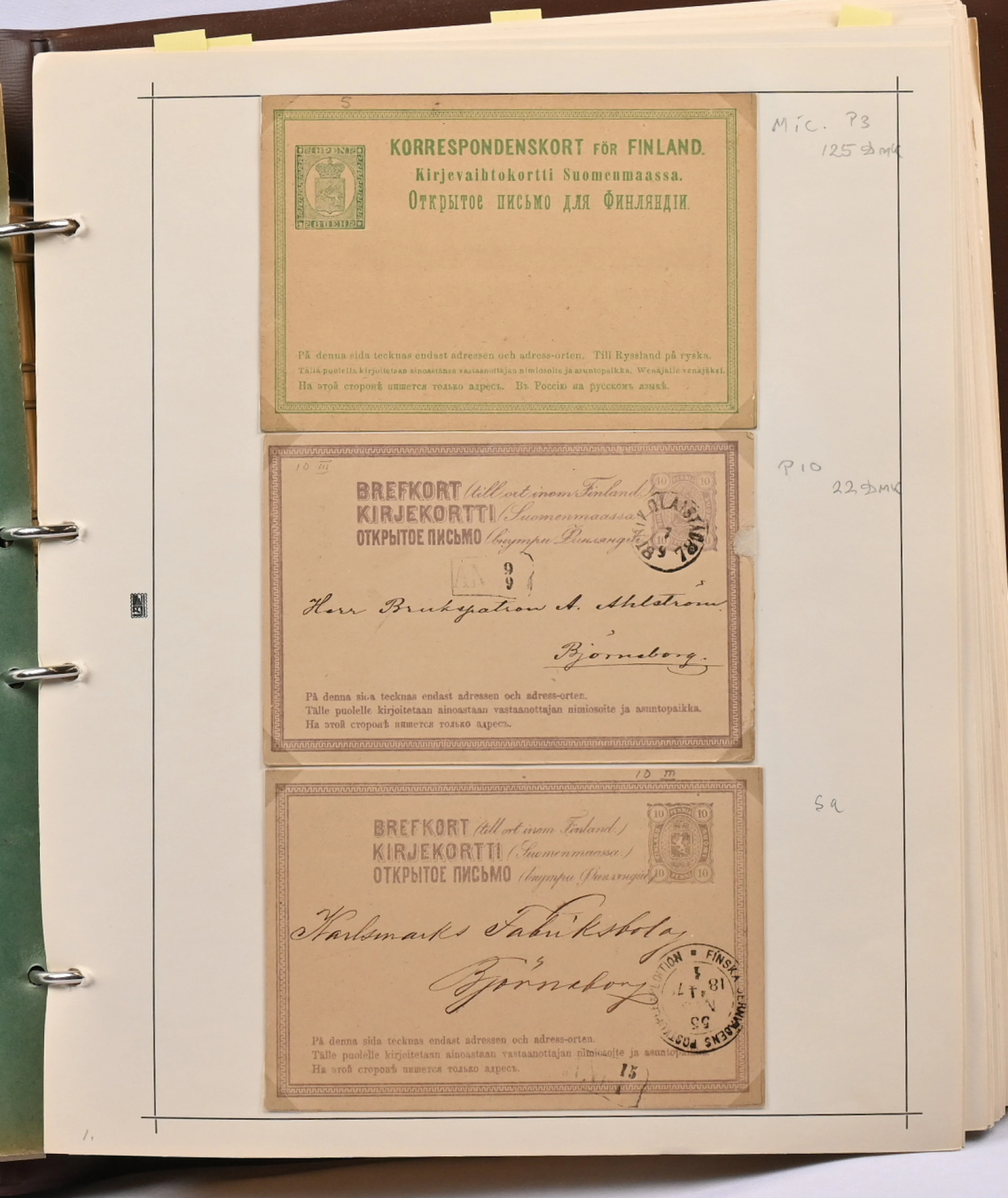 Box including selection of Finland basic collections in three albums
