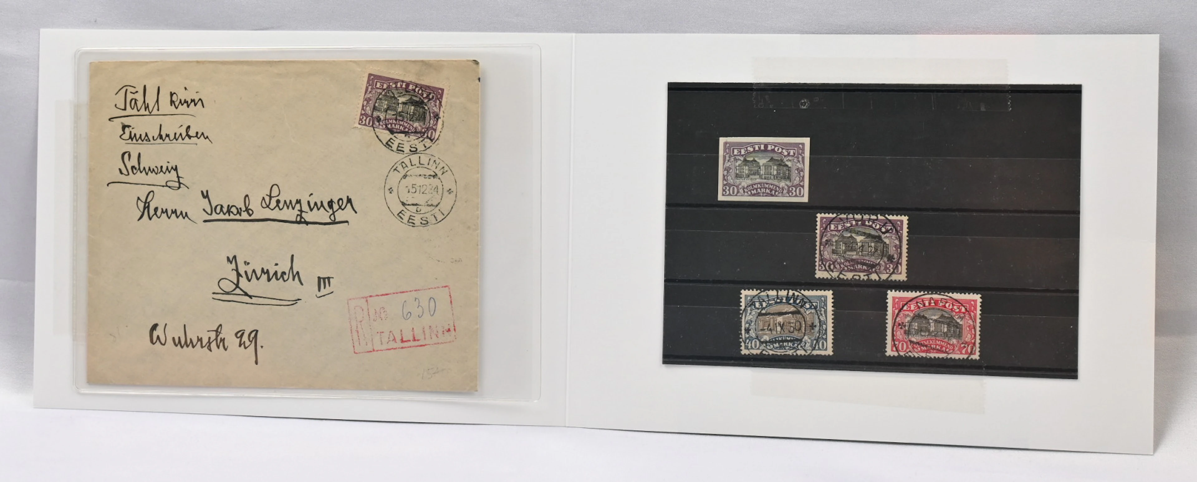 1924 Theater 30 markka Mi 55, stamp with fine cancellation, proof