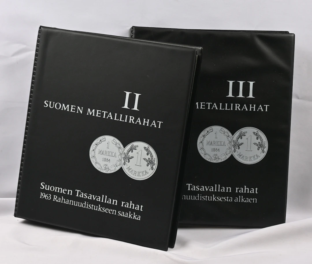 "Suomen Metallirahat II" album 1918 - 1962. Coins in basic condition.