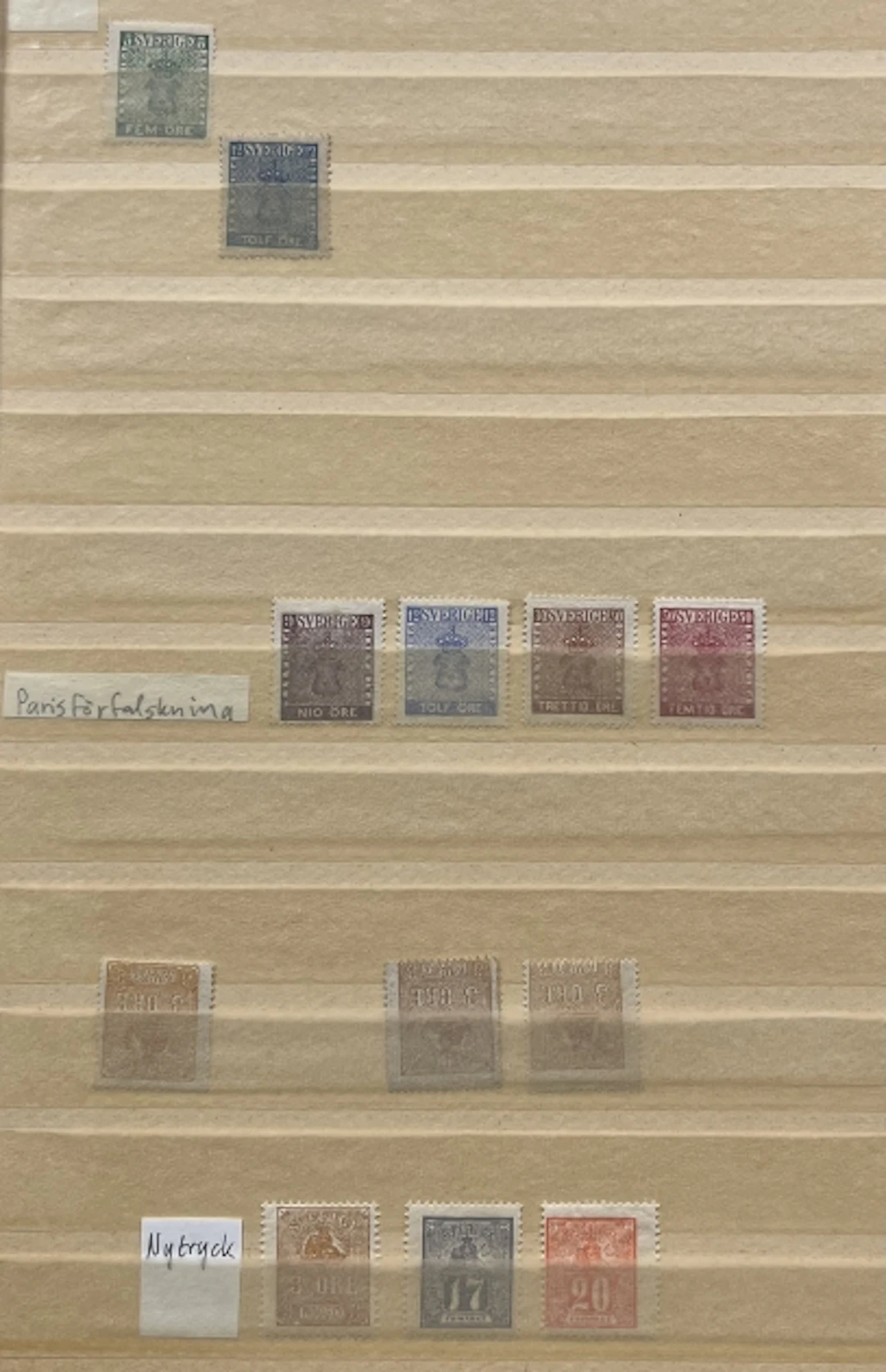 2 instickspärmar ostämplat/postfriskt