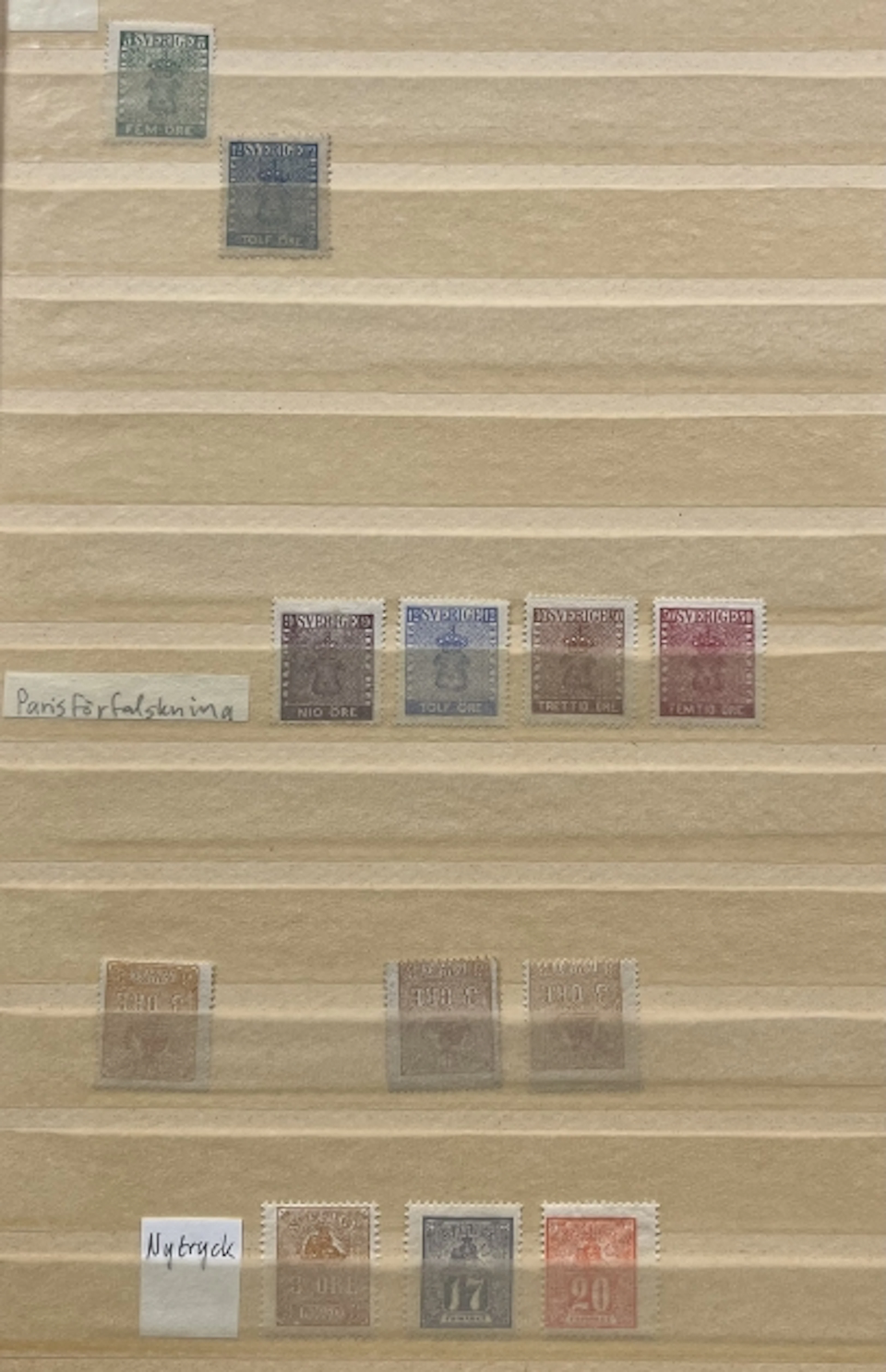 2 instickspärmar ostämplat/postfriskt