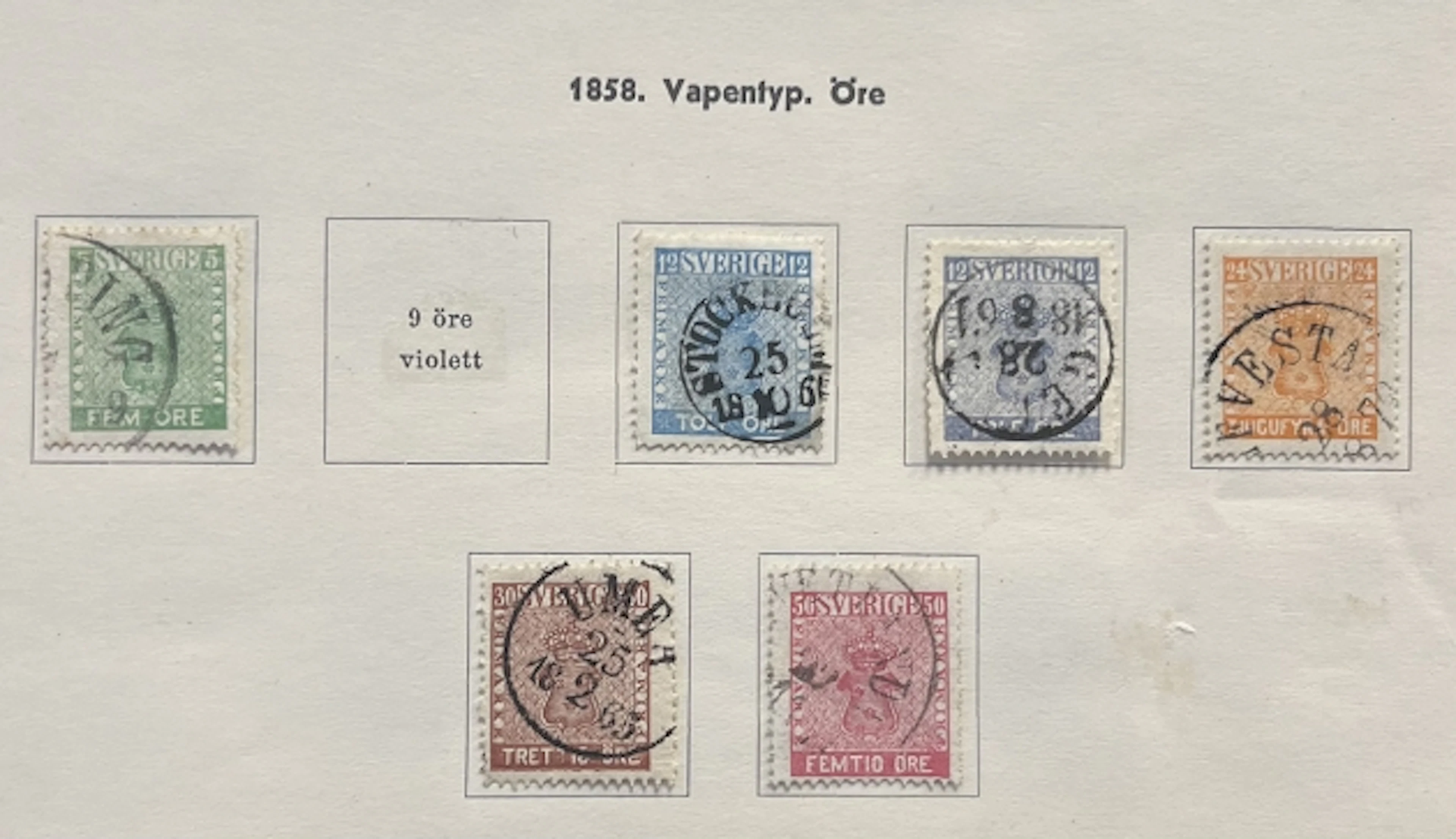 Stämplad samling 1858-1940-tal