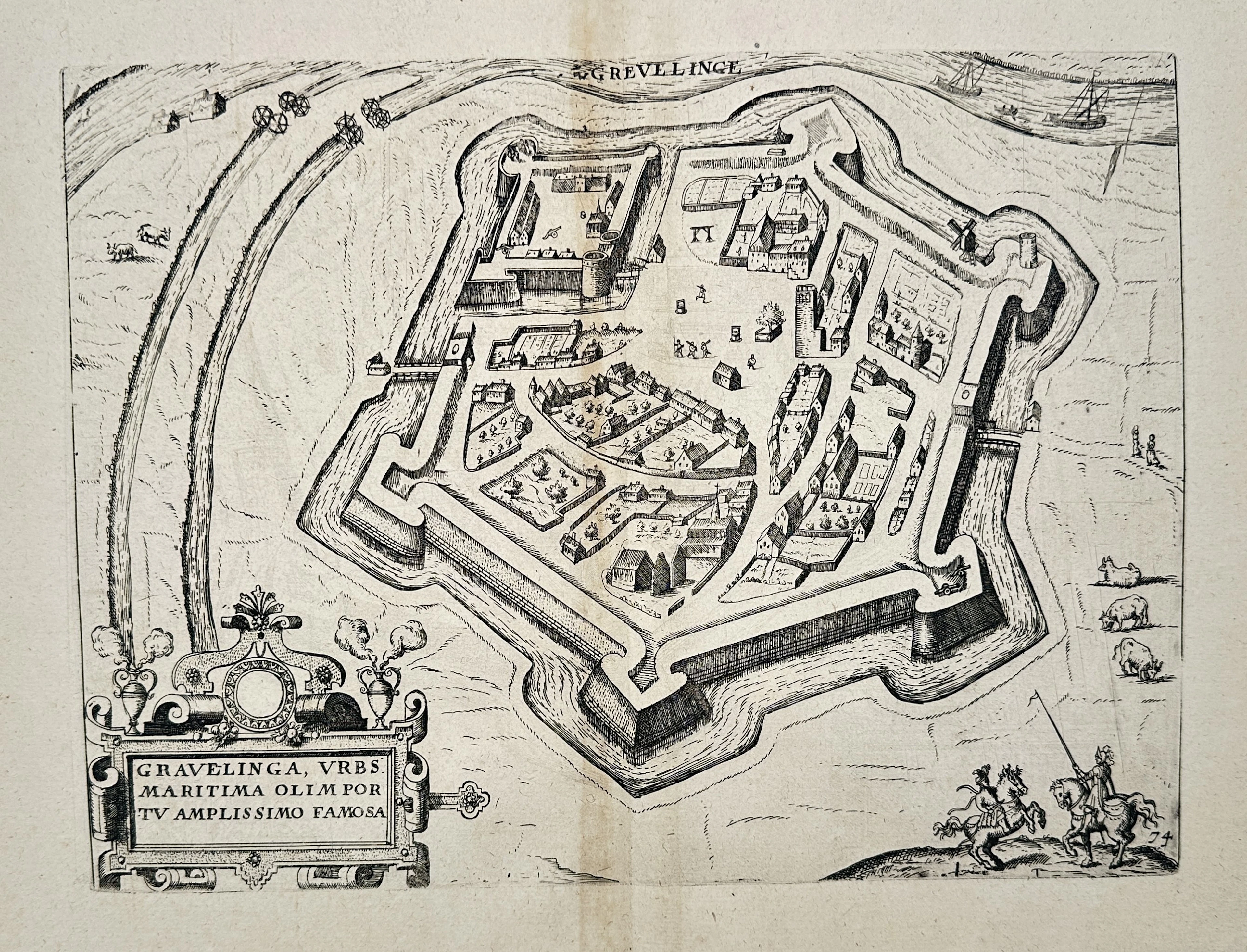 Lodovico Guicciardini (1521–1589) - Map of the City of Gravelinga