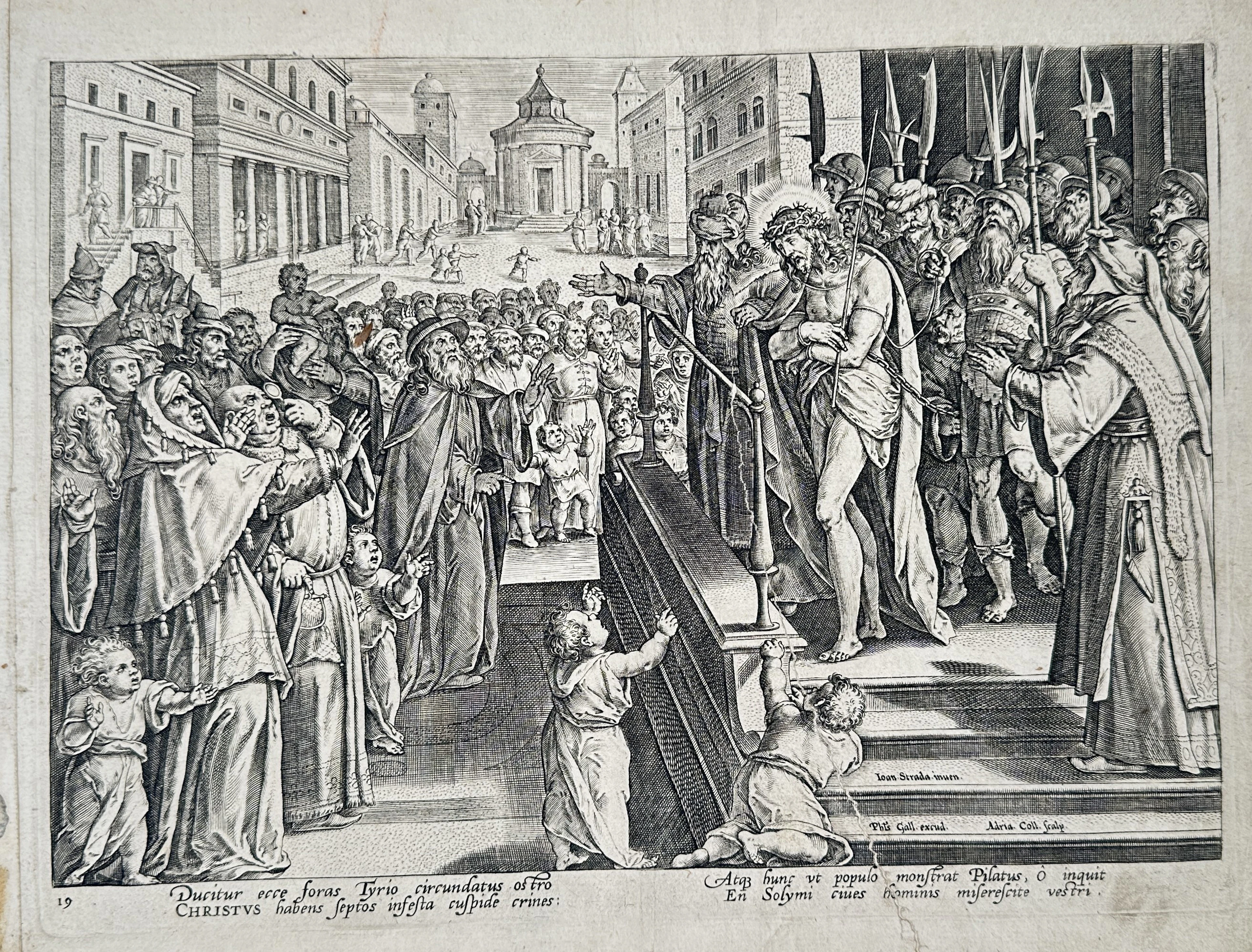 Adriaen Collaert (1560–1618) – The Mocking of Christ – Engraving (16th Century)
