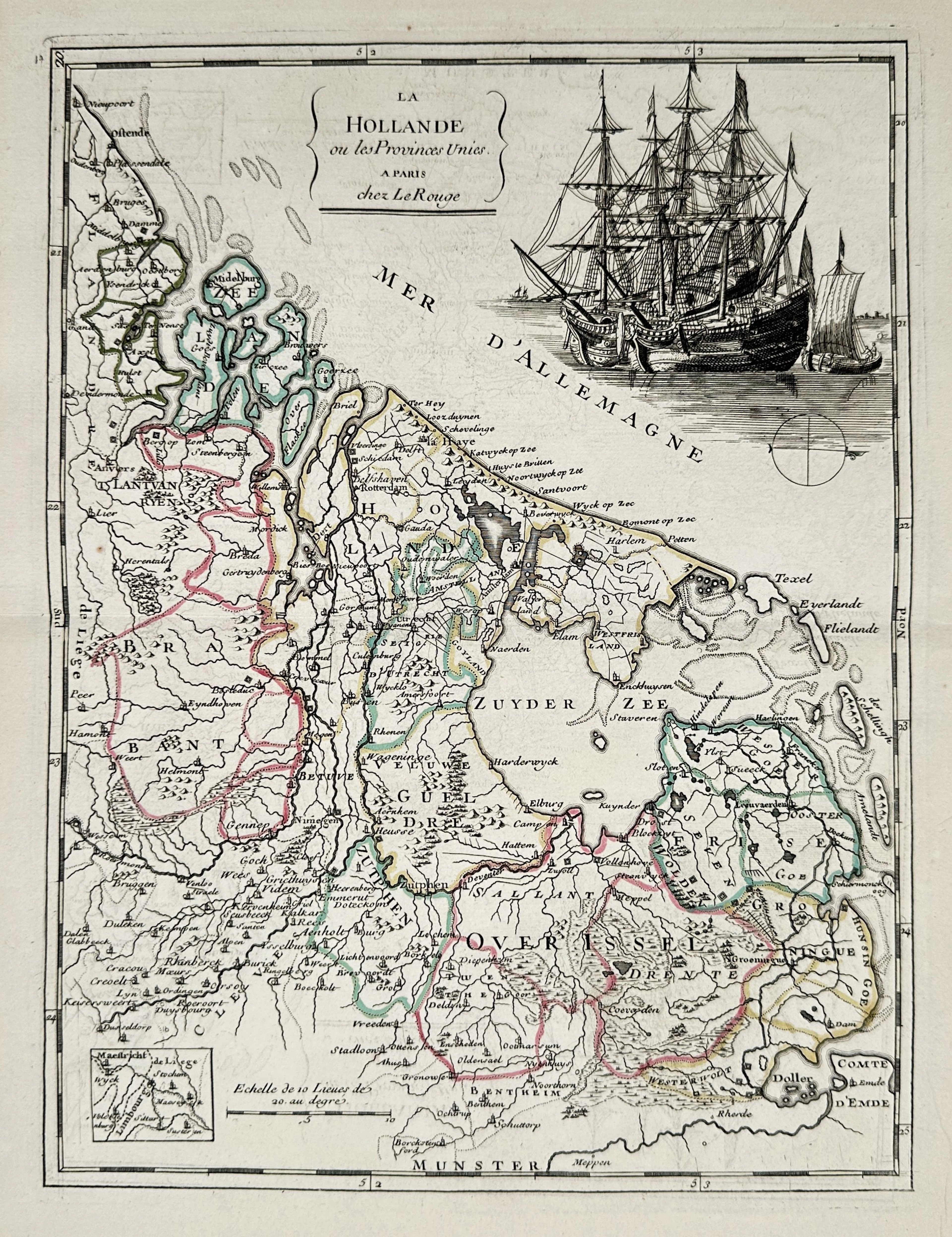 Georges-Louis Le Rouge (c. 1712–c. 1790) – Map of Holland / La Hollande