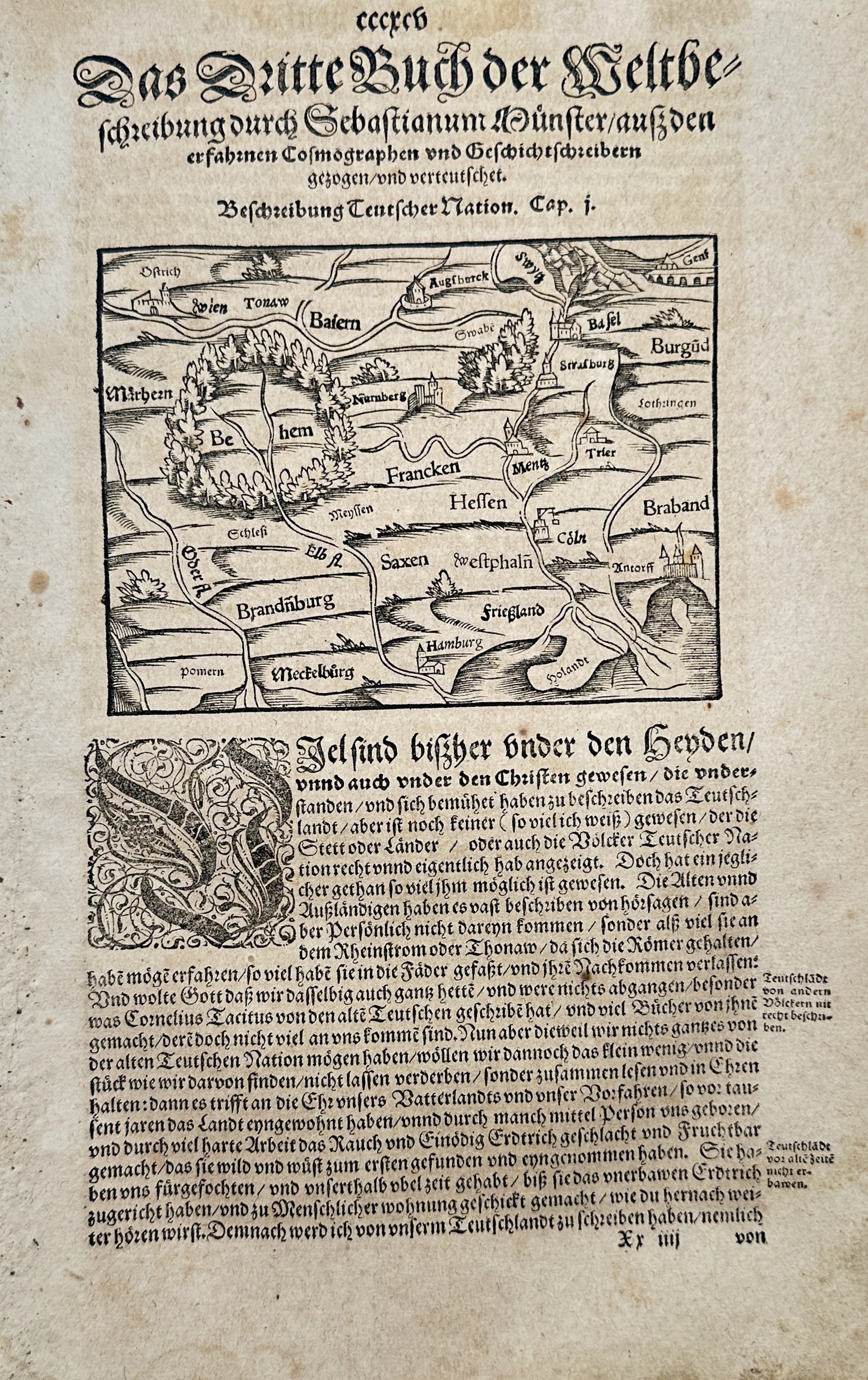 Sebastian Münster (1488–1552) – Map of Germany and Central Europe
