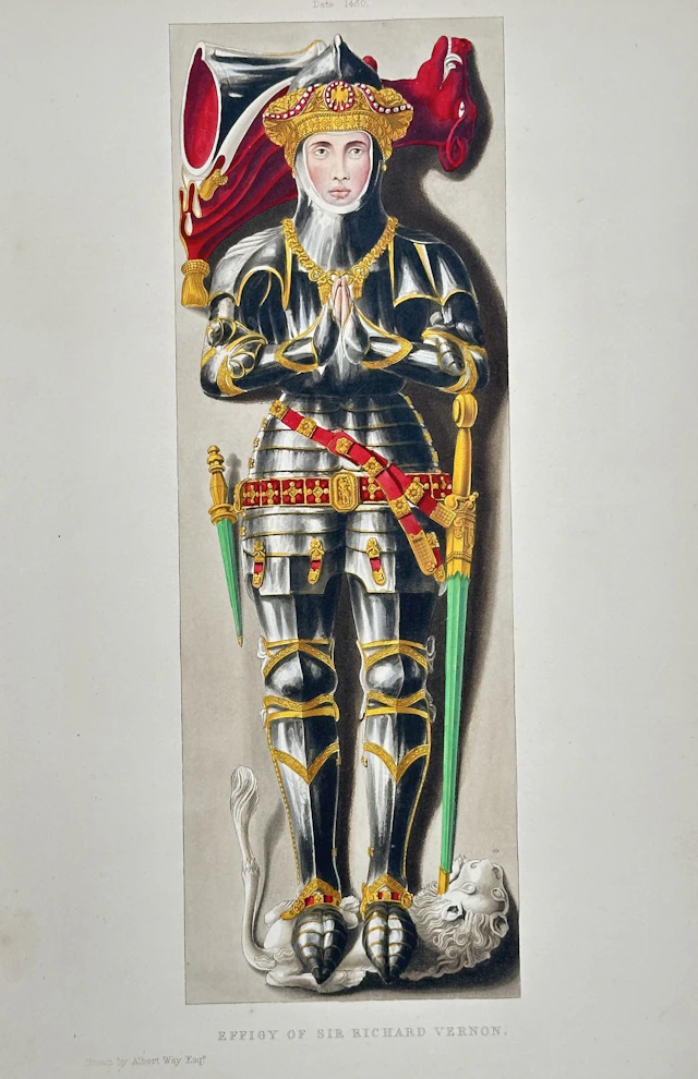 Henry Shaw (1800–1873) – Effigy of Sir Richard Vernon – Lithograph