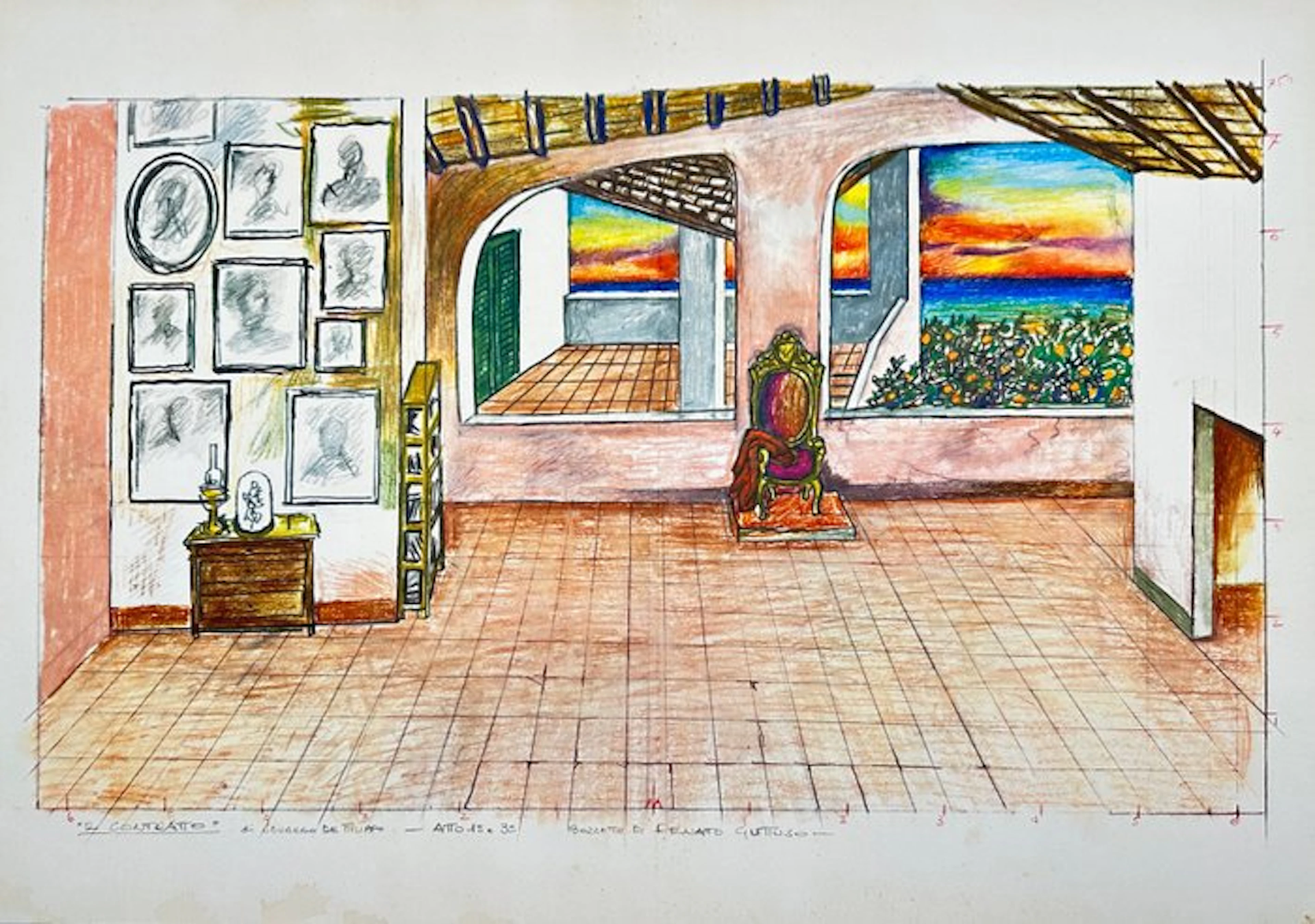 Renato Guttuso (1911-1987) – Room with Sea View – Silkscreen / Serigraph