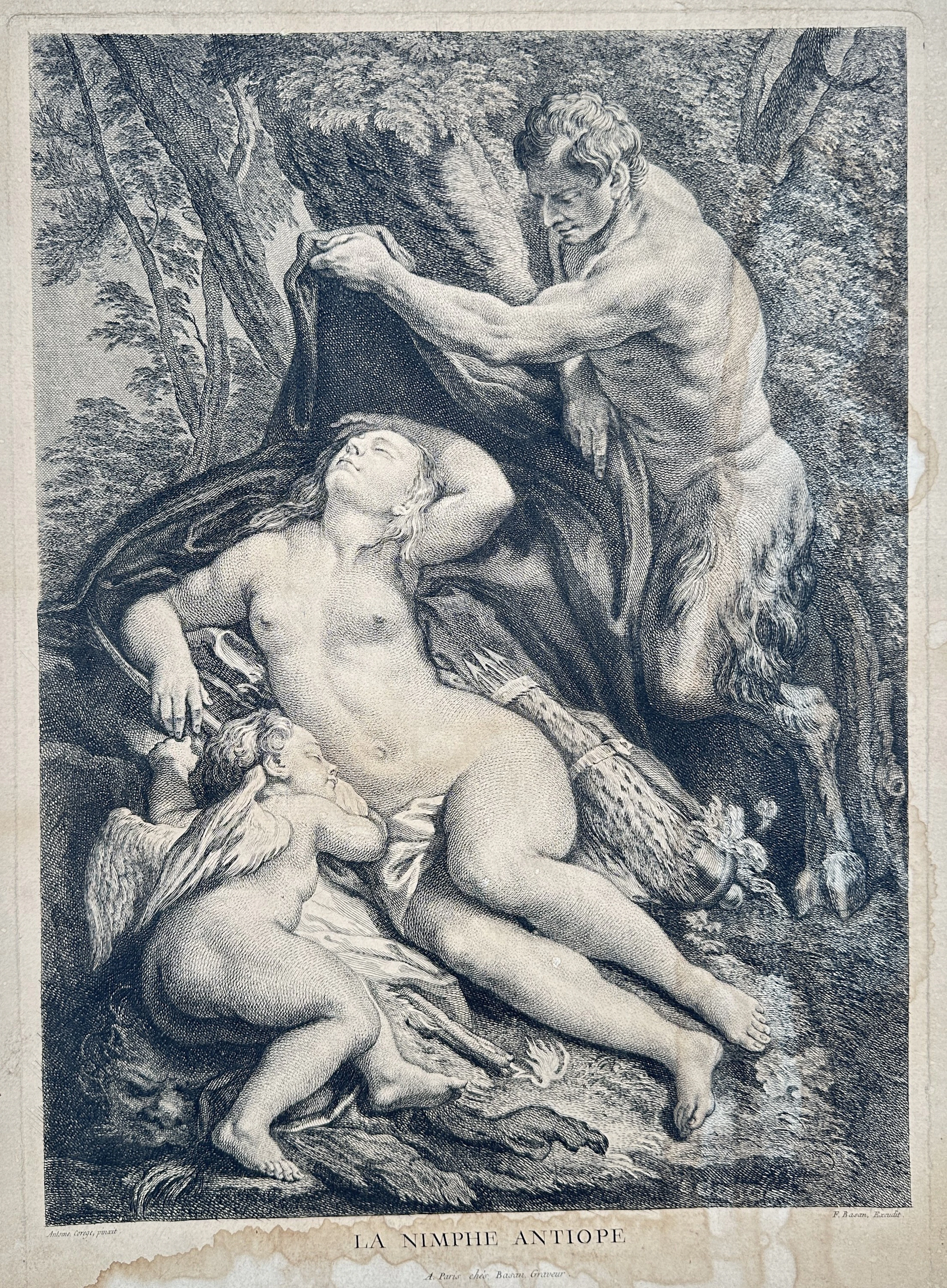 Correggio (c. 1489–1534), after – The Nymph Antiope – Engraving (c. 1780)