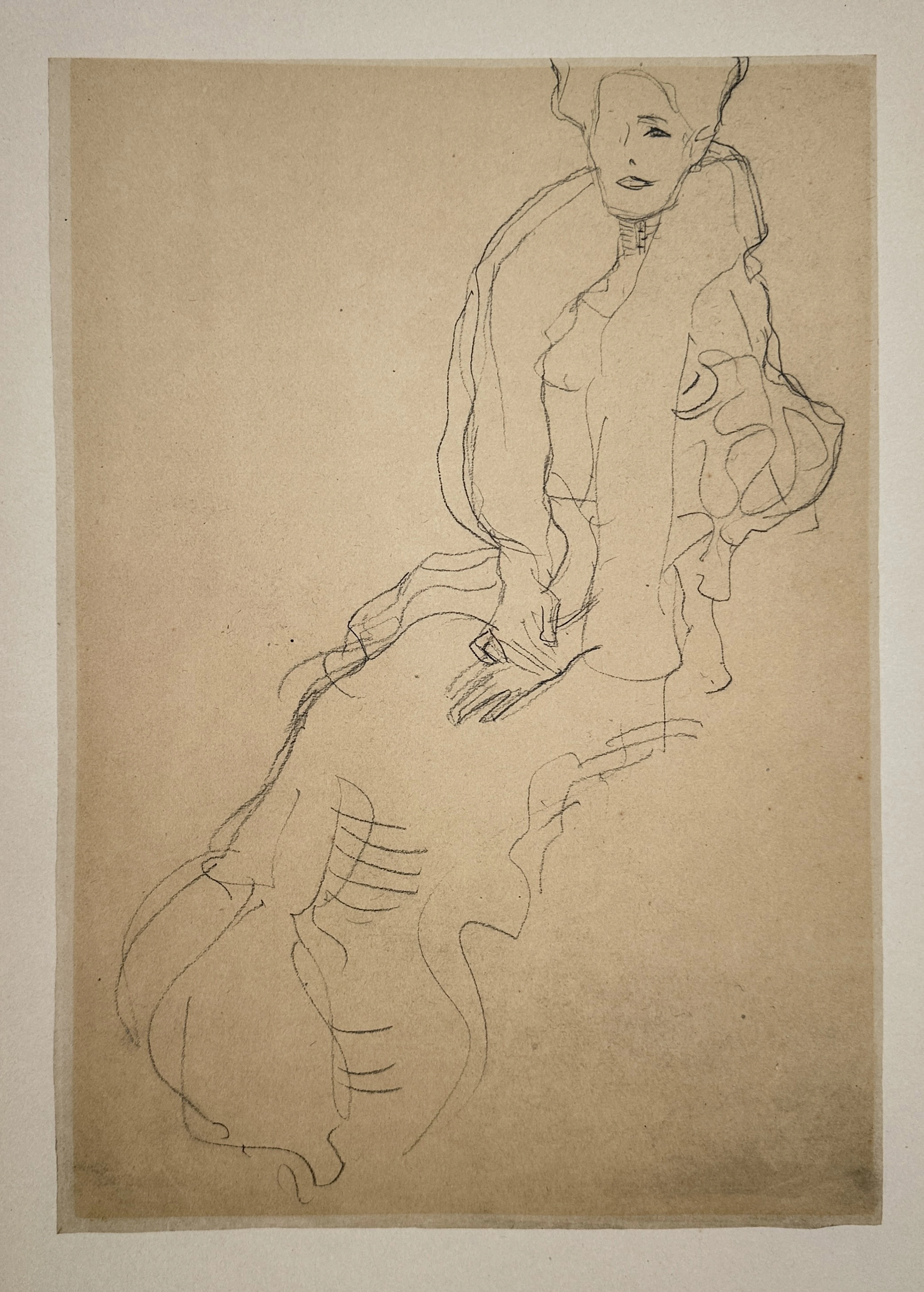 Gustav Klimt (1862–1918) – Seated Figure Study – Lithograph (20th Century)
