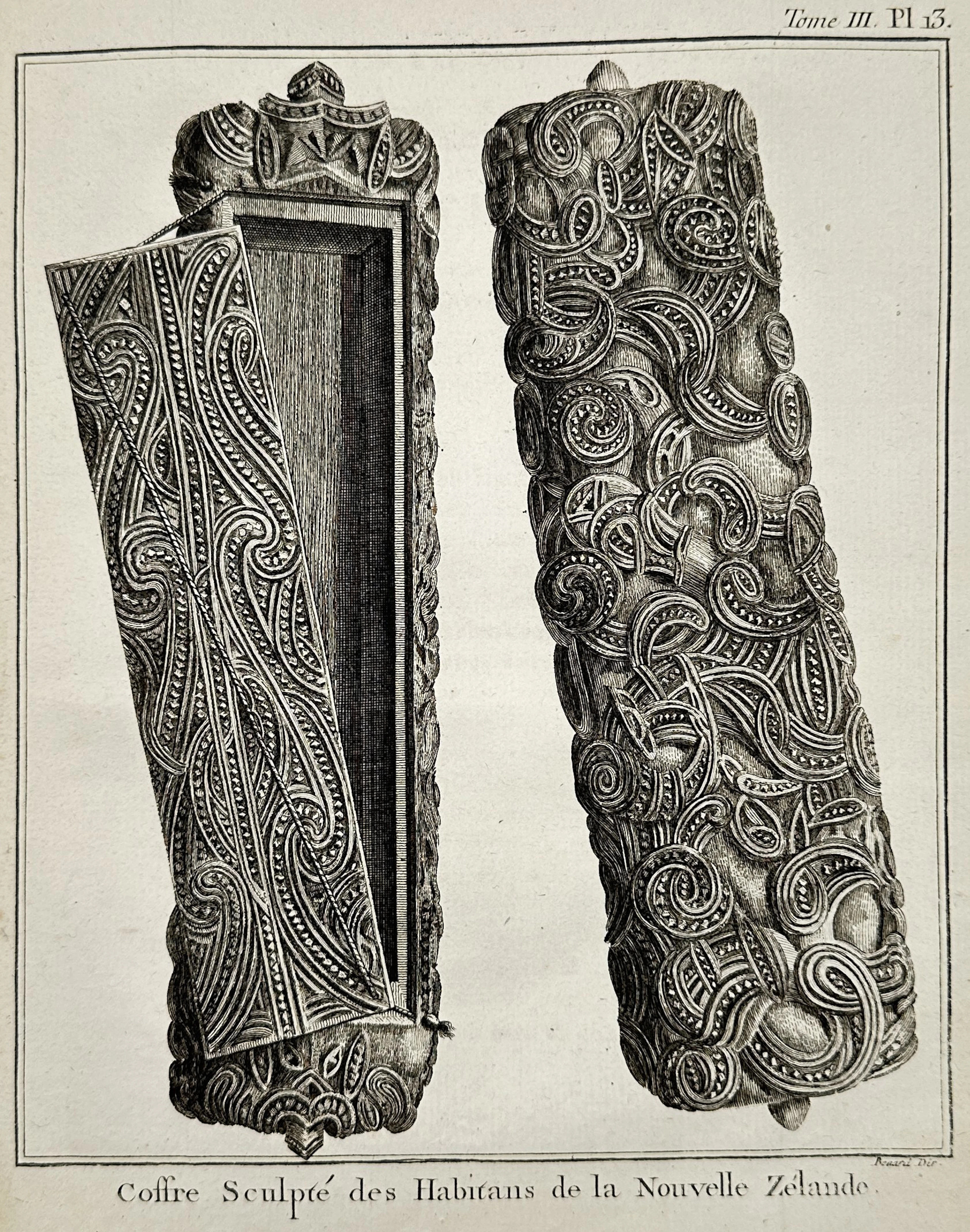 John Hawkesworth (1715–1773) – Sculpted chest of the inhabitants of