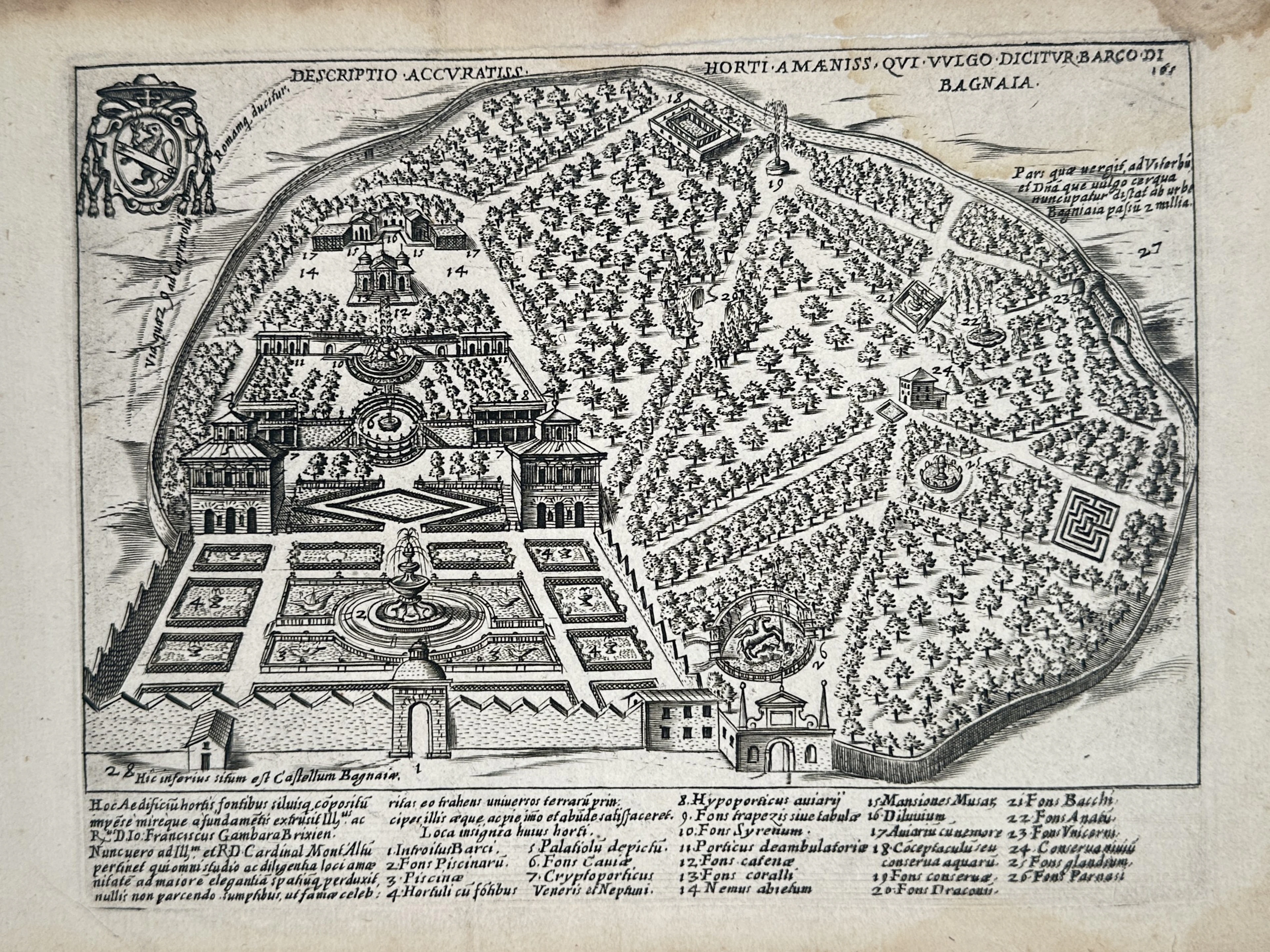 Giacomo Lauro (1550–1640) – Map of the Villa Lante Garden in Bagnaia