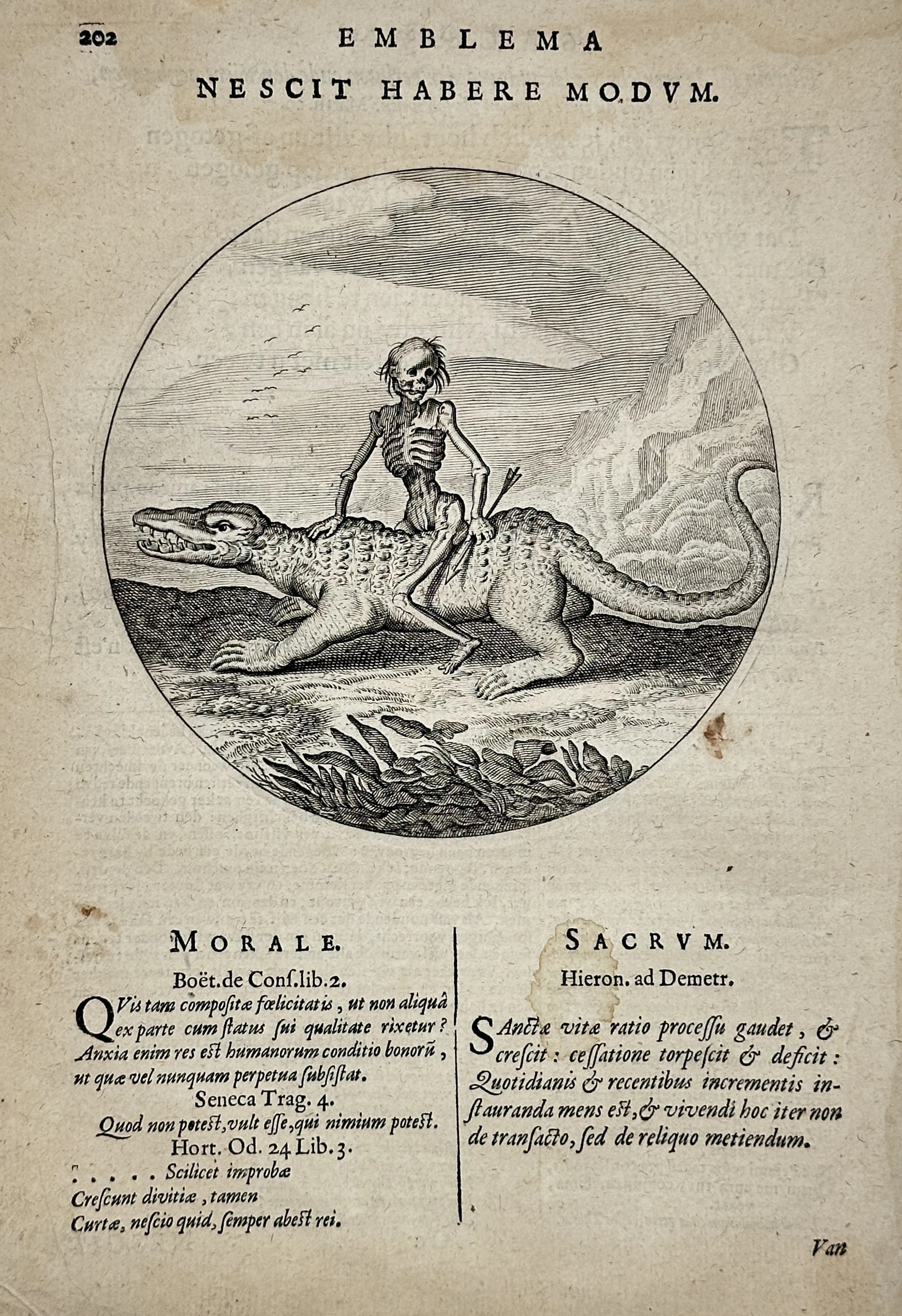 Jacob Cats (1577–1660) – Emblem: "It Knows No Bounds" (Nescit Habere