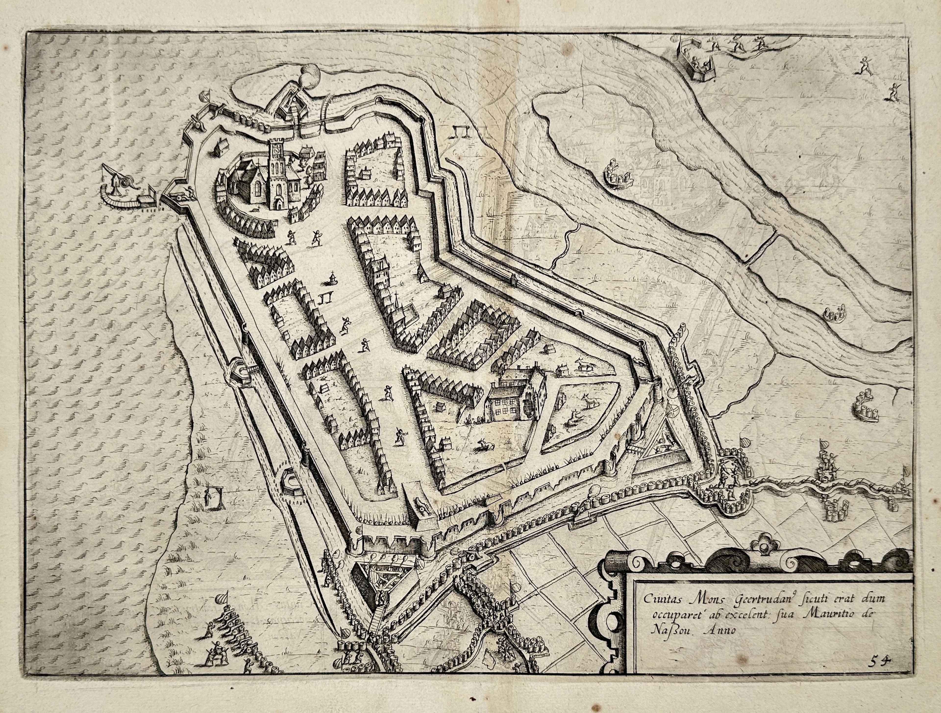 Ludovico Guicciardini (1521–1589) – Map of Belgium - Plan of Ostend