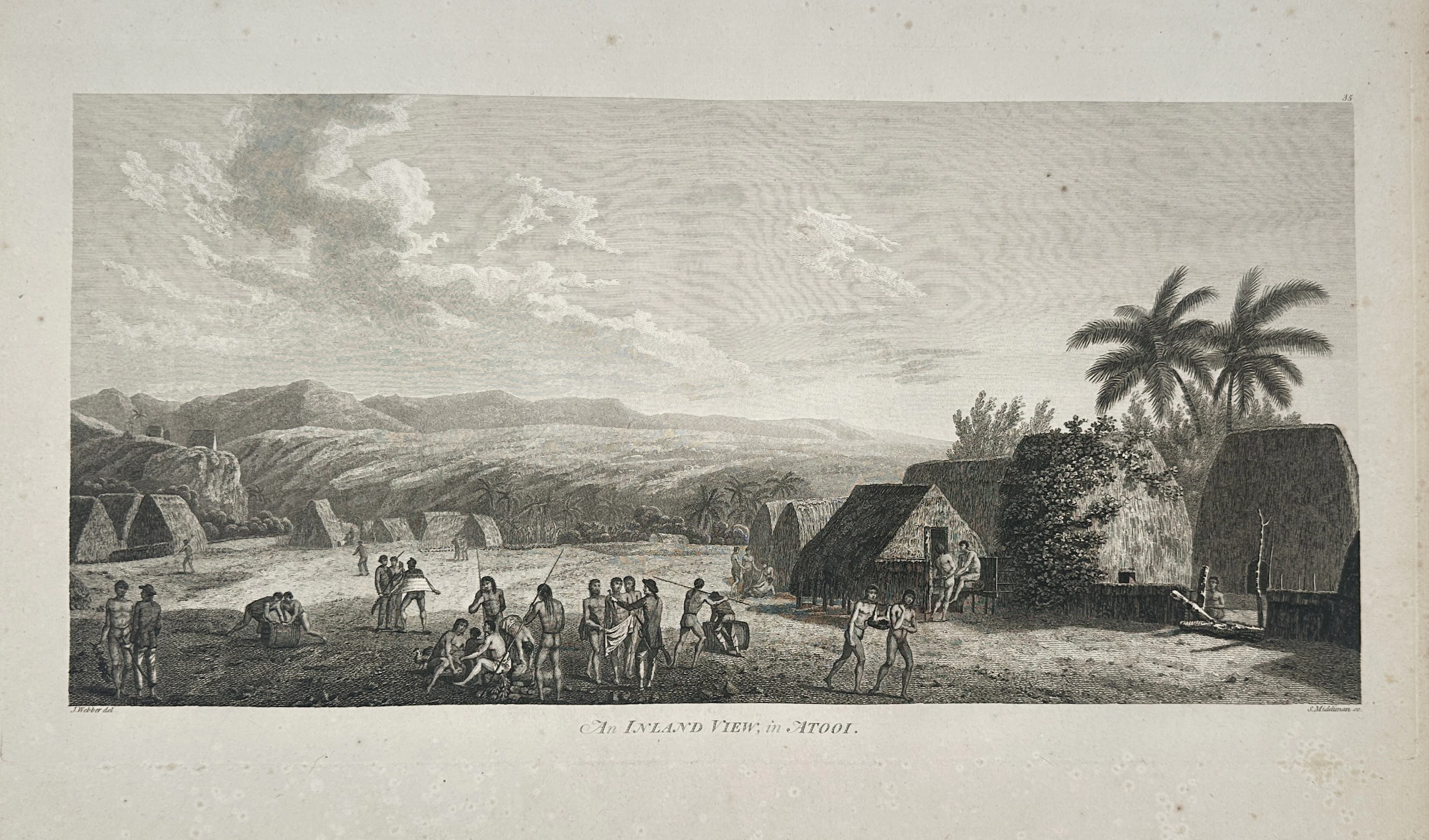 John Webber (1751-1793) – An Inland View in Atooi – Etching and engraving
