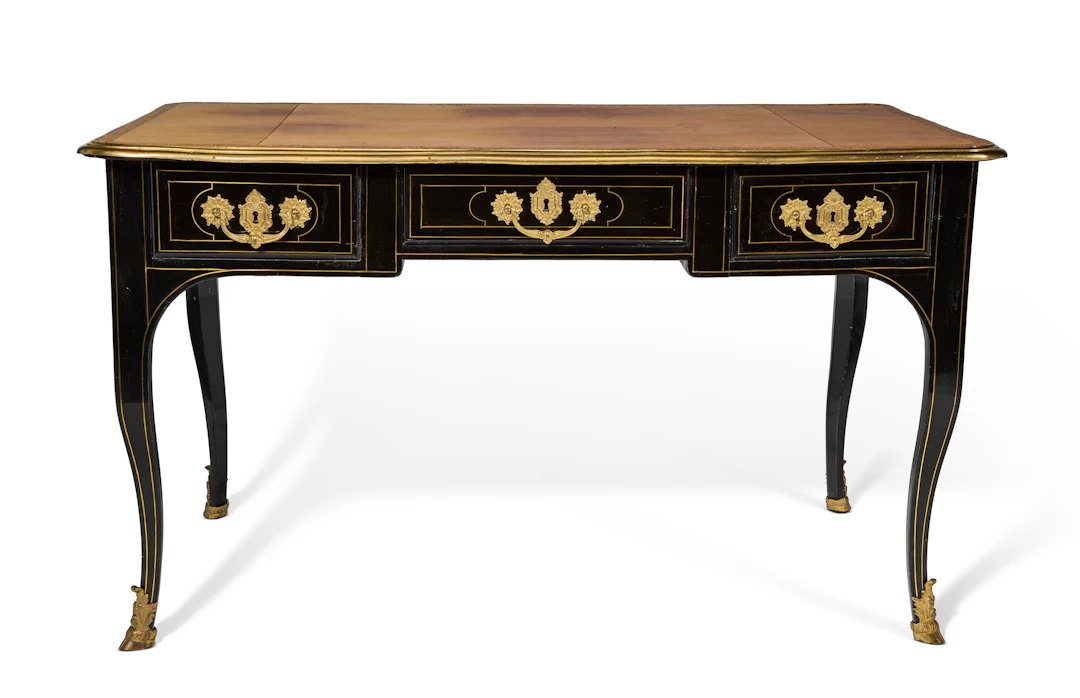A Regence Ormolu-Mounted Ebonized Bureau Plat