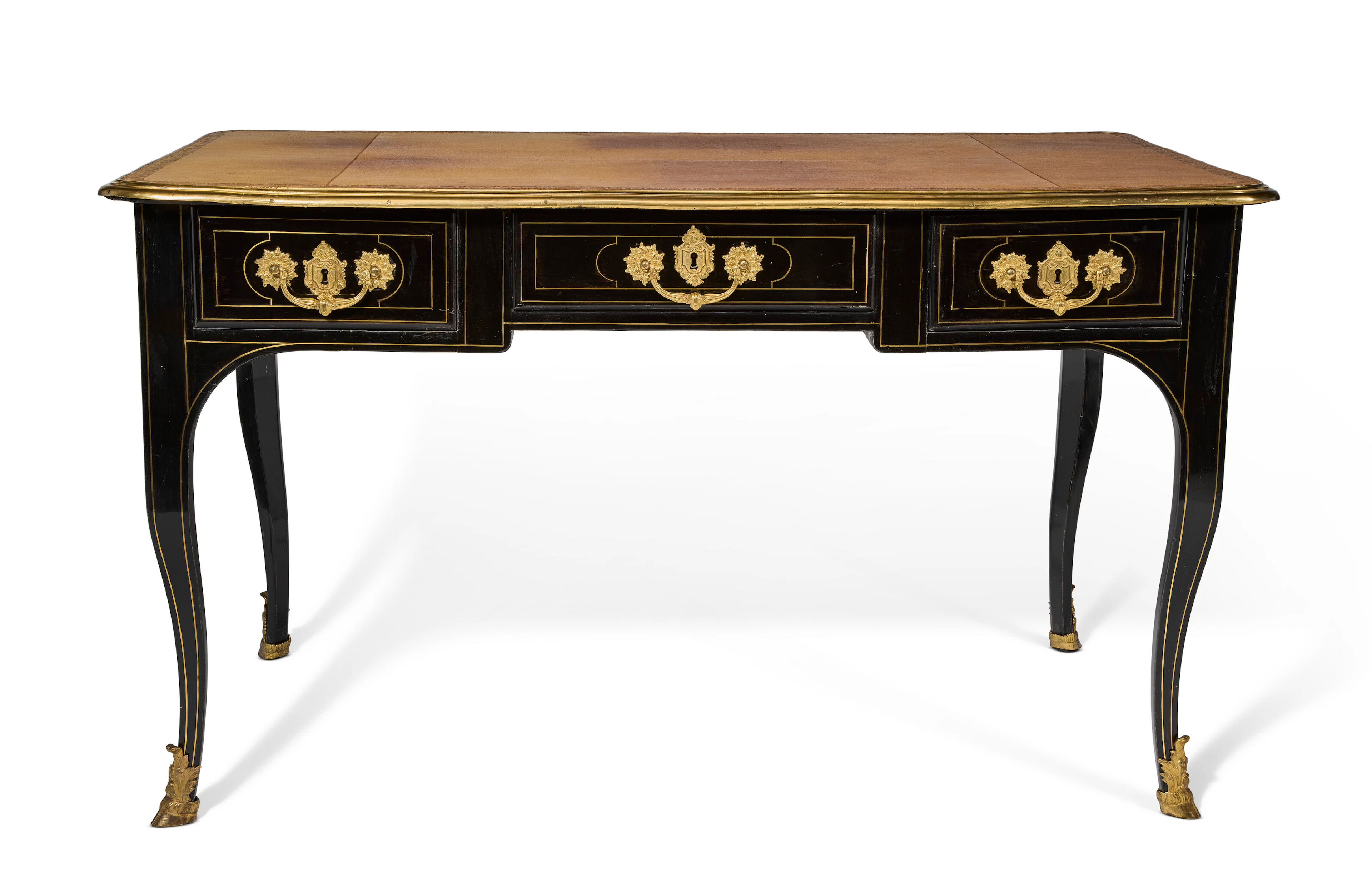 A Regence Ormolu-Mounted Ebonized Bureau Plat