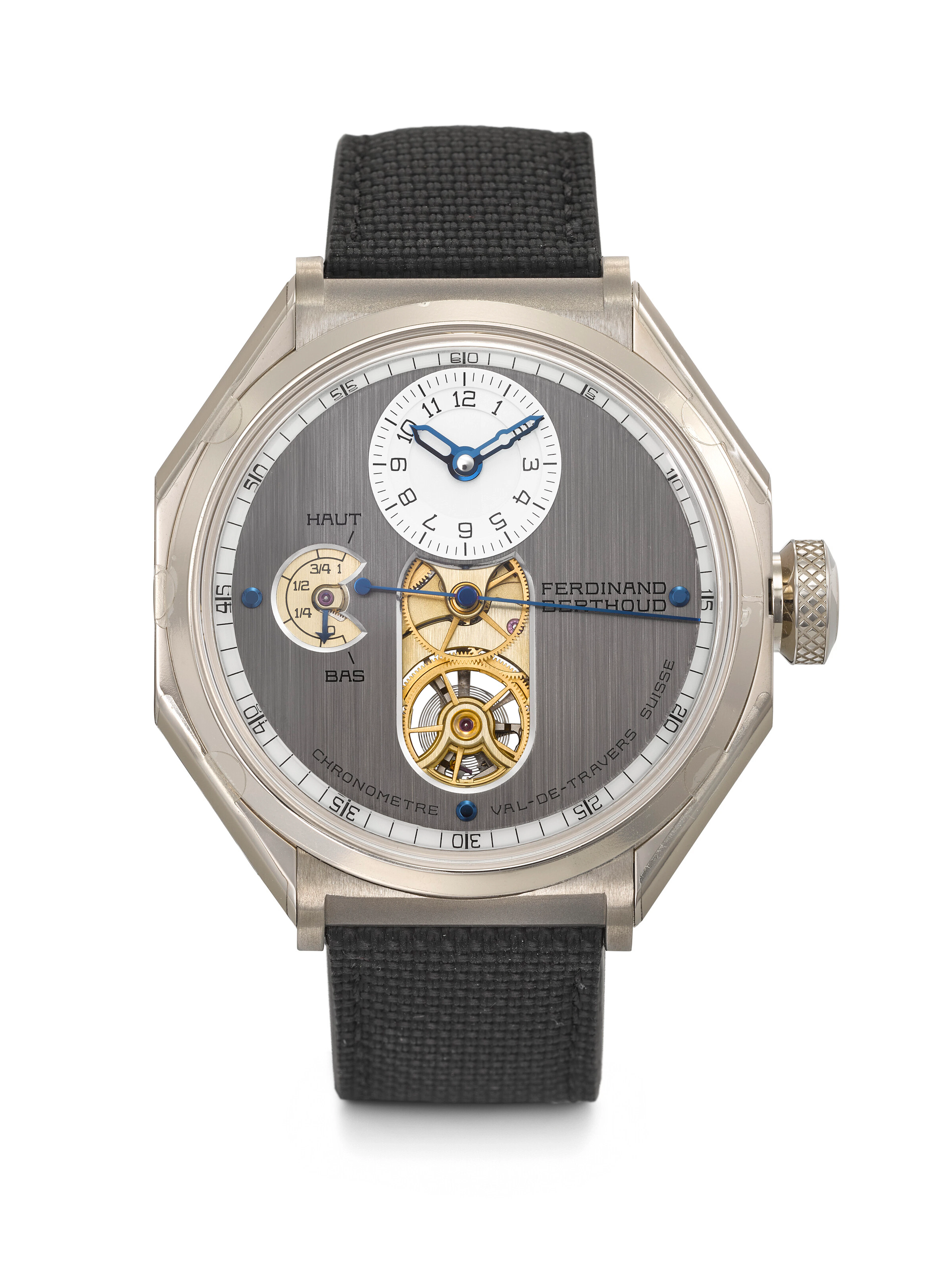 FERDINAND BERTHOUD. A TECHNICALLY IMPRESSIVE 18K WHITE GOLD AND TITANIUM