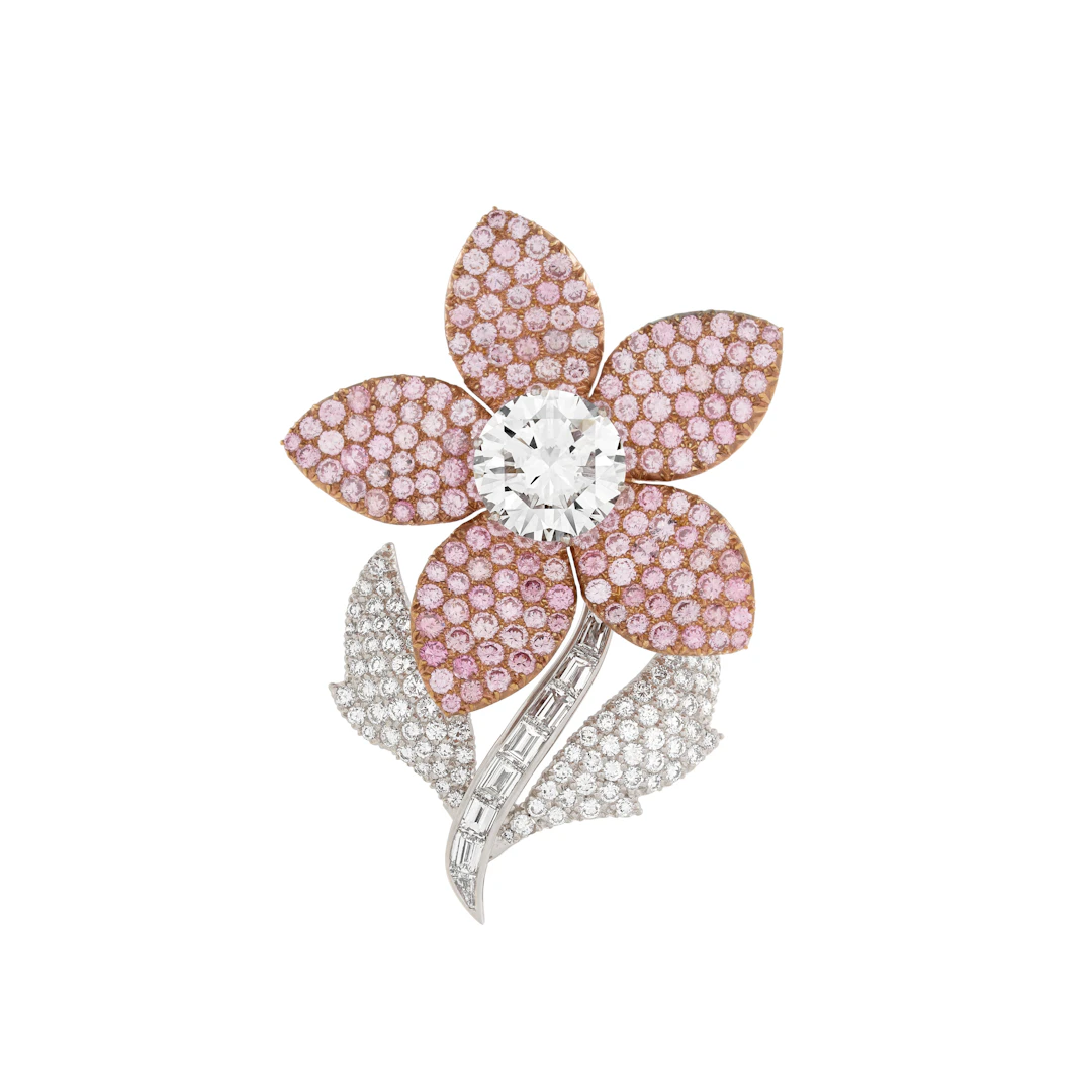 Graff Diamond and Coloured Diamond 'En Tremblant' Flower Brooch