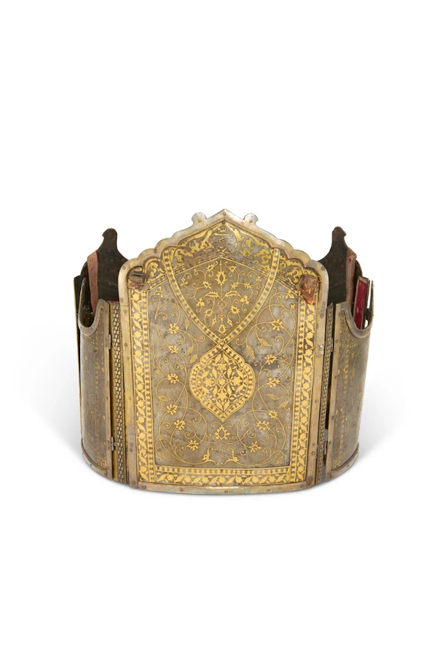 A Gold-Overlaid Steel Cuirass ( Chahar-Aina )