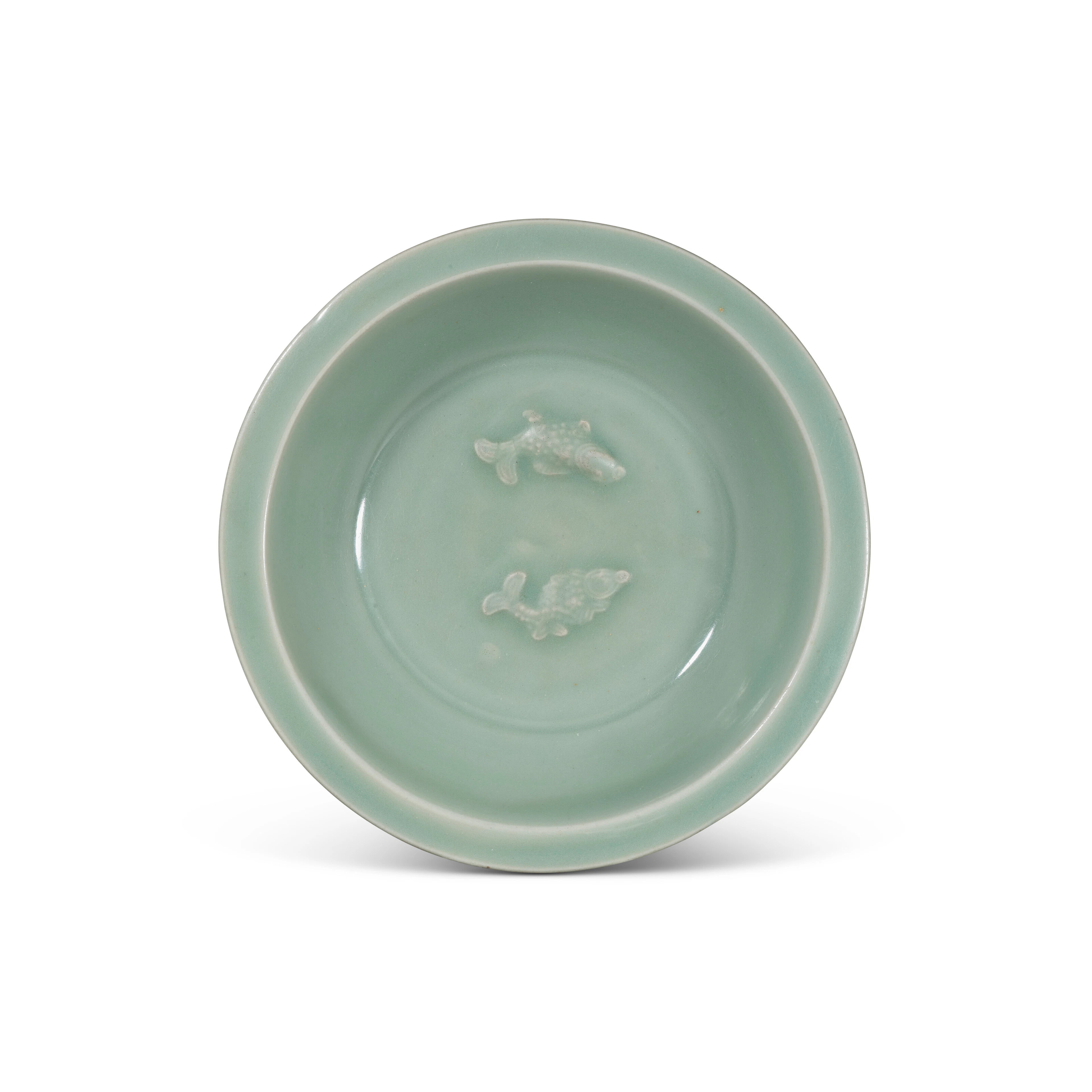 A Longquan Celadon Moulded 'Twin Fish' Washer