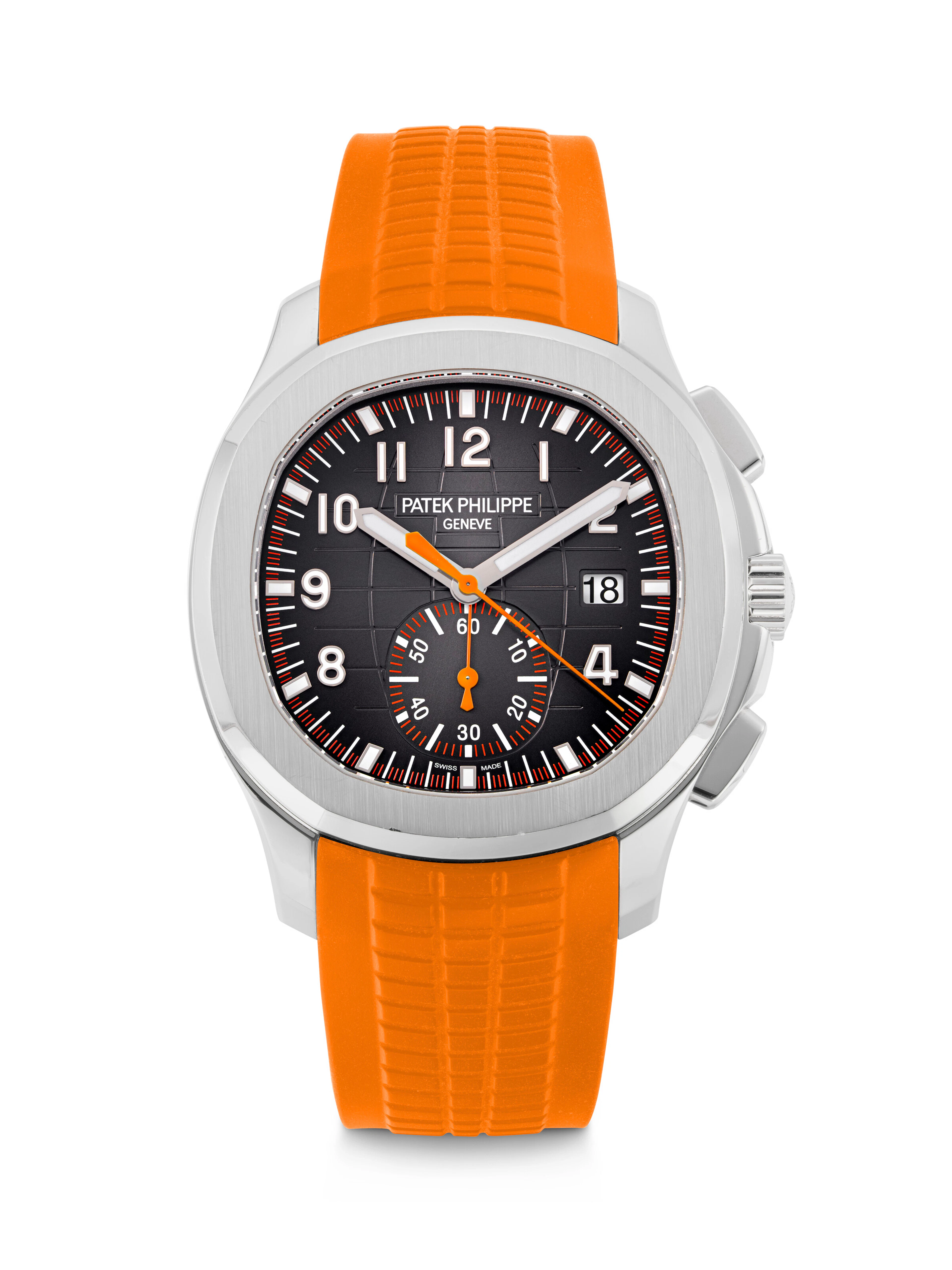 Patek Philippe. A Stainless Steel Automatic Flyback Chronograph Wristwatch