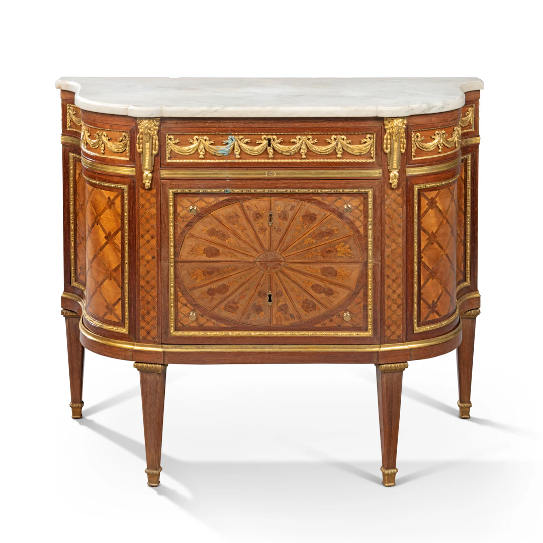 A Late Louis Xvi Ormolu-Mounted and Amaranth, Brazilian Rosewood