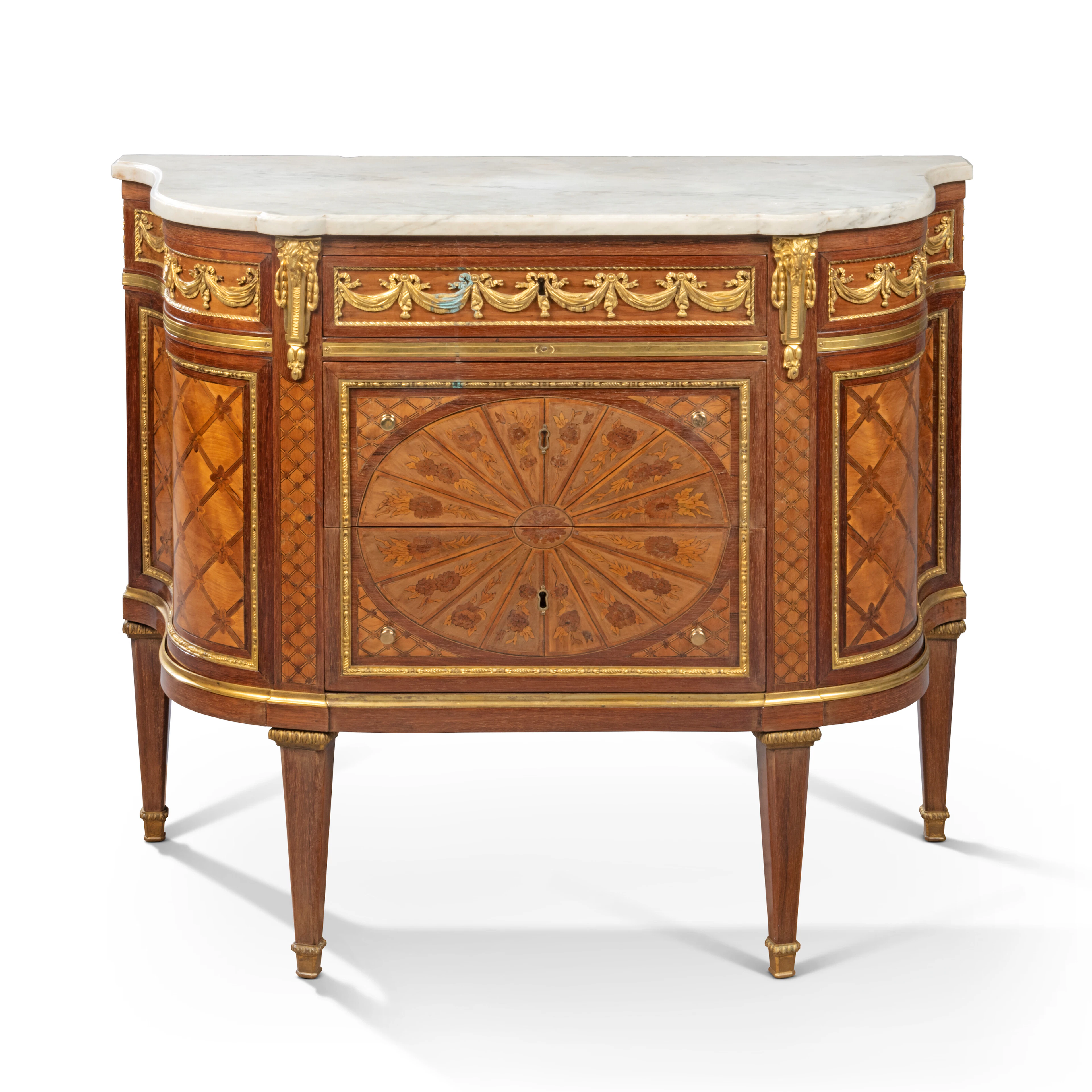 A Late Louis Xvi Ormolu-Mounted and Amaranth, Brazilian Rosewood