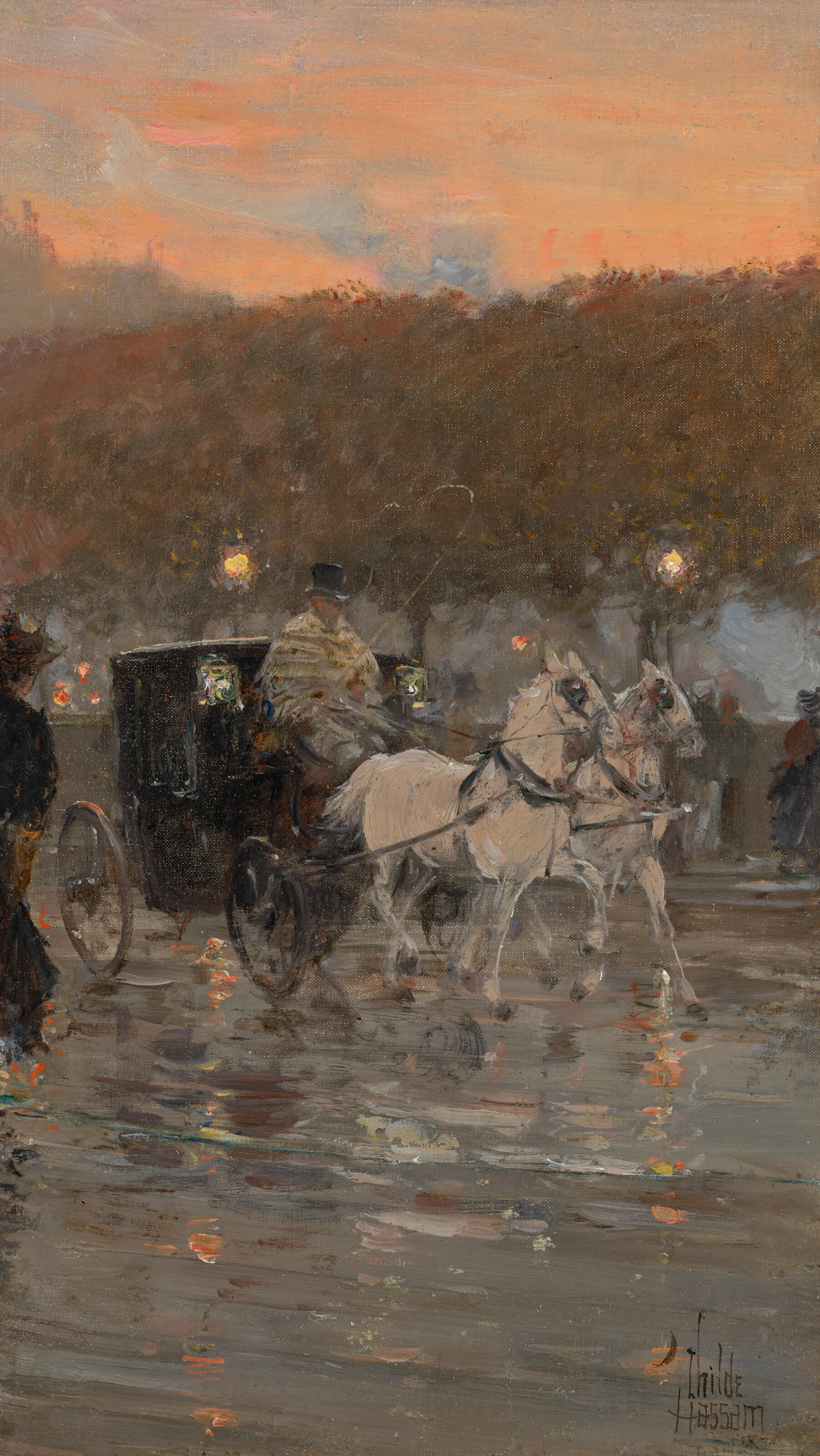 CHILDE HASSAM (1859-1935) Coaching Scene, Paris