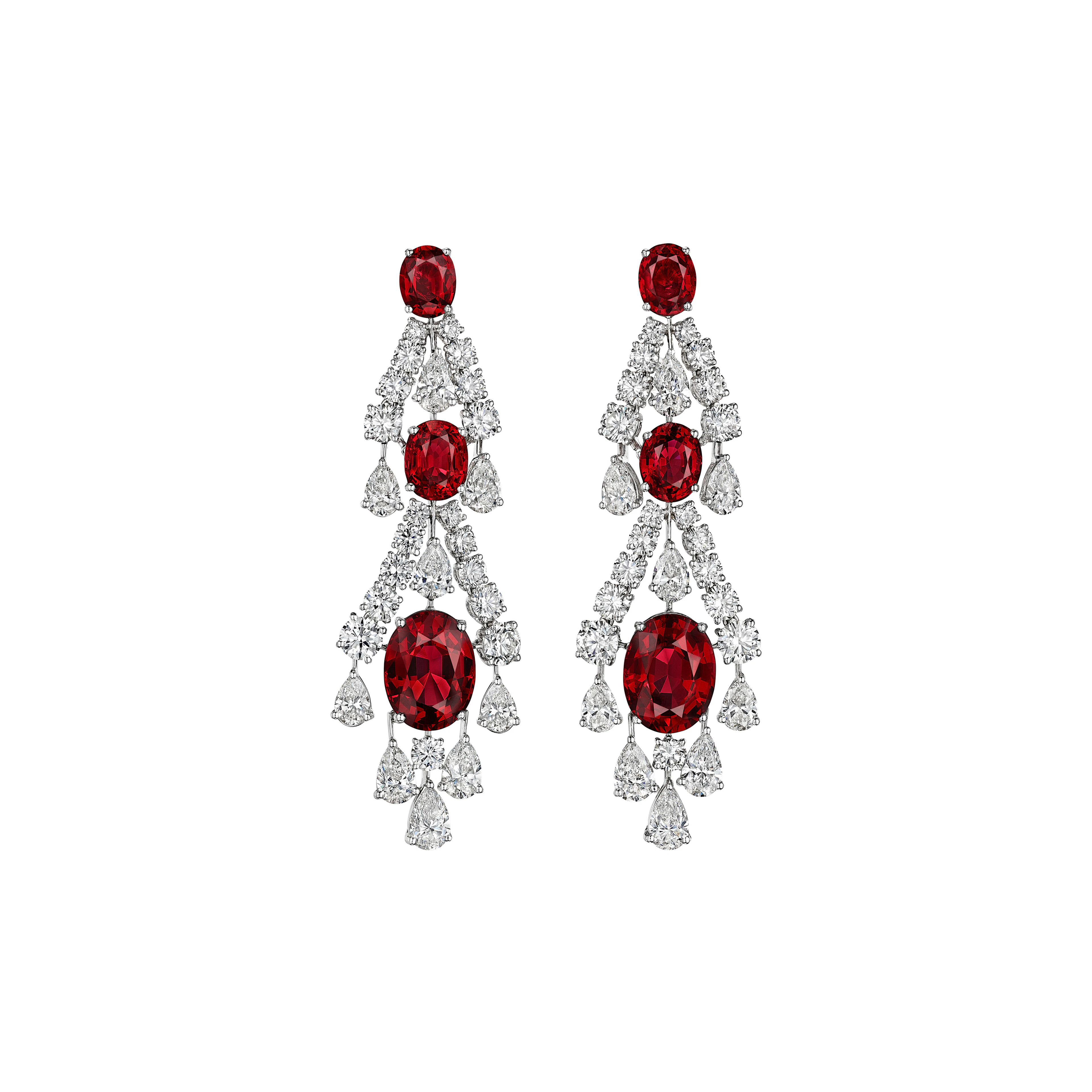 A Pair of Exquisite Graff Spinel and Diamond Earrings