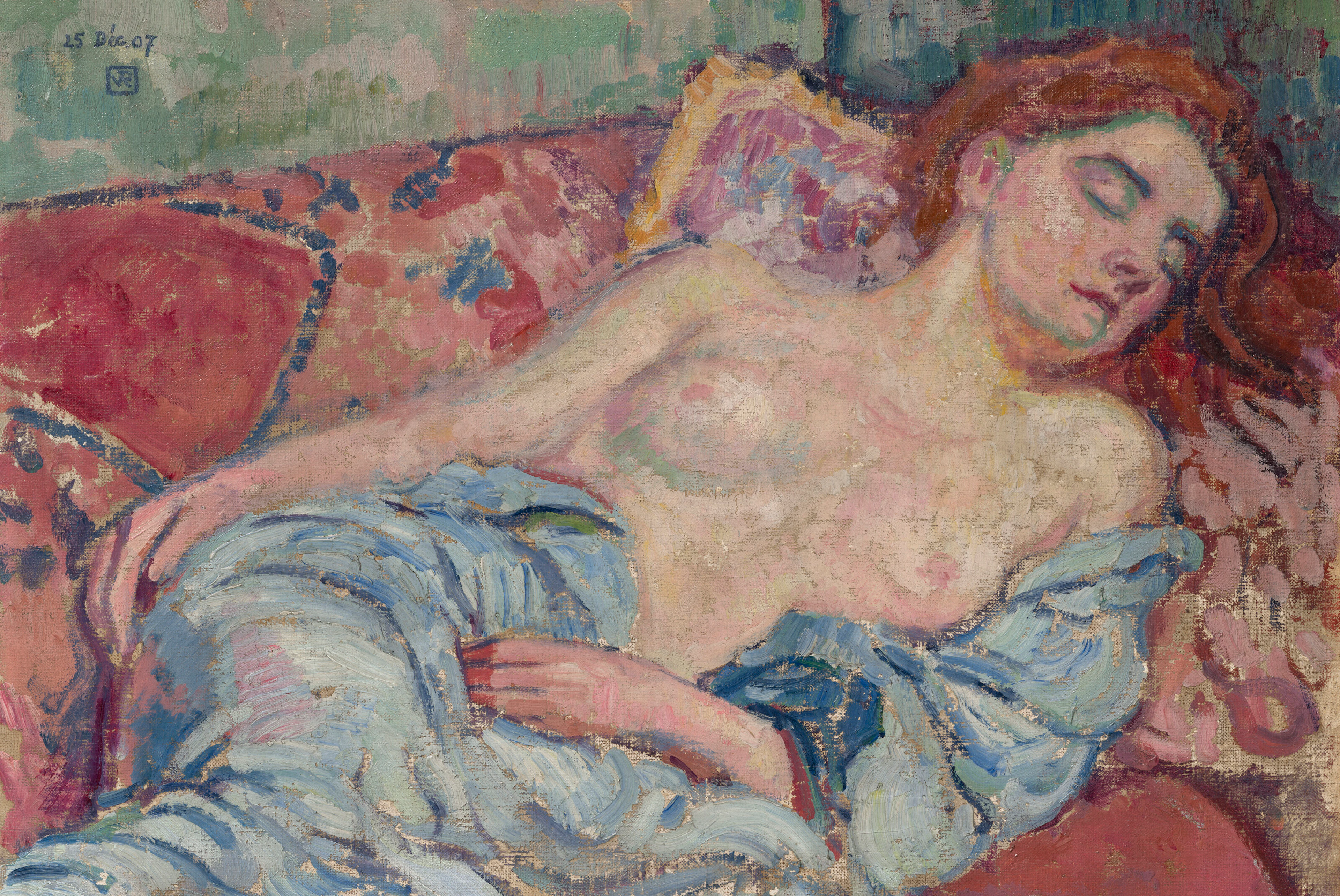 THEO VAN RYSSELBERGHE (1862-1926) Nu sur canapé