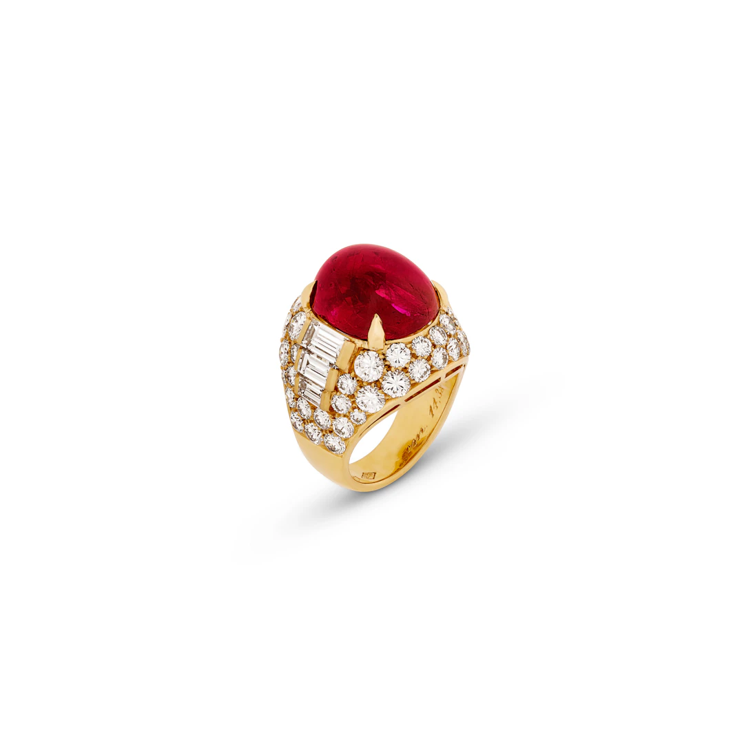 Important Bulgari Ruby and Diamond 'Trombino' Ring