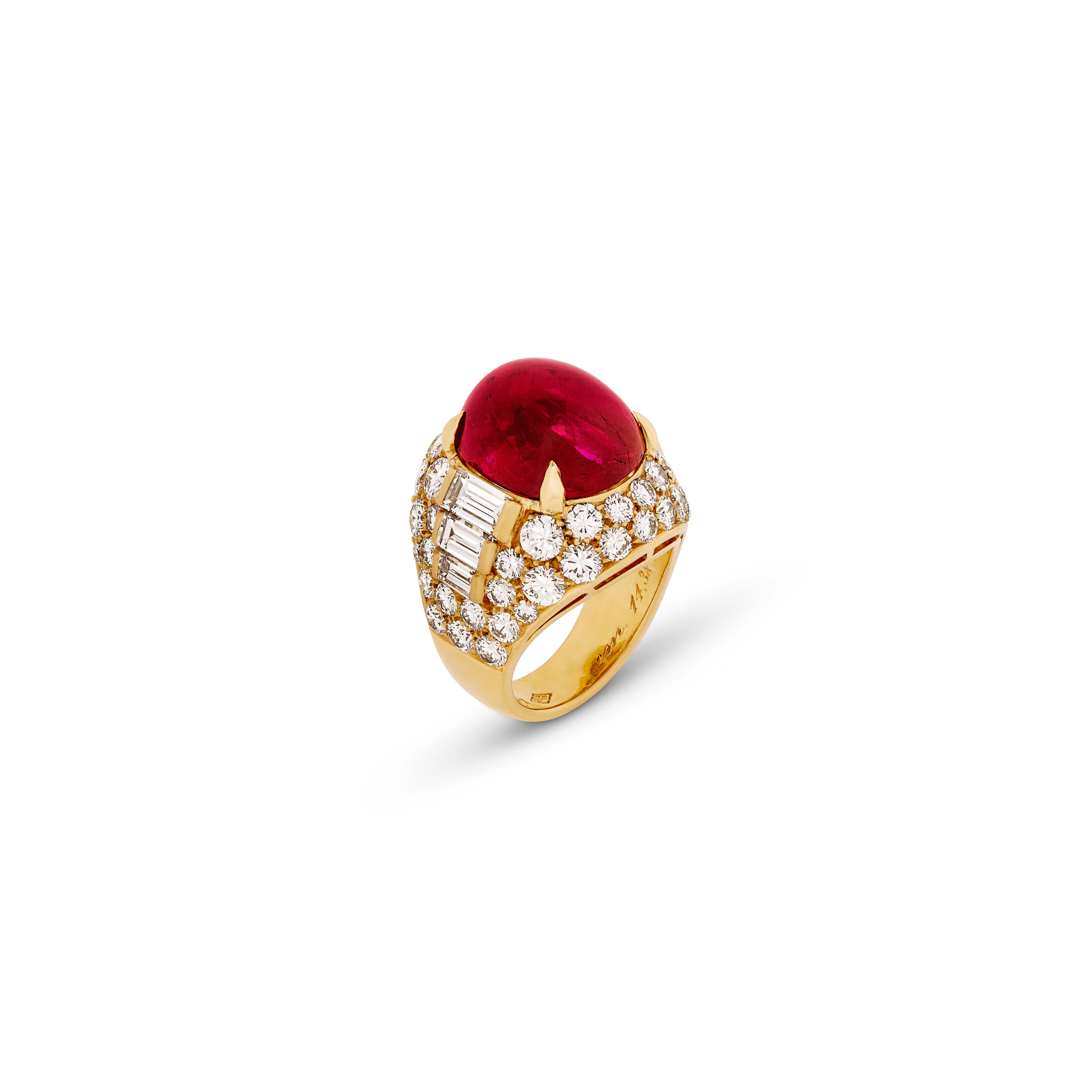 Important Bulgari Ruby and Diamond 'Trombino' Ring