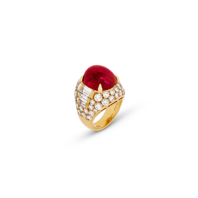 Important Bulgari Ruby and Diamond 'Trombino' Ring