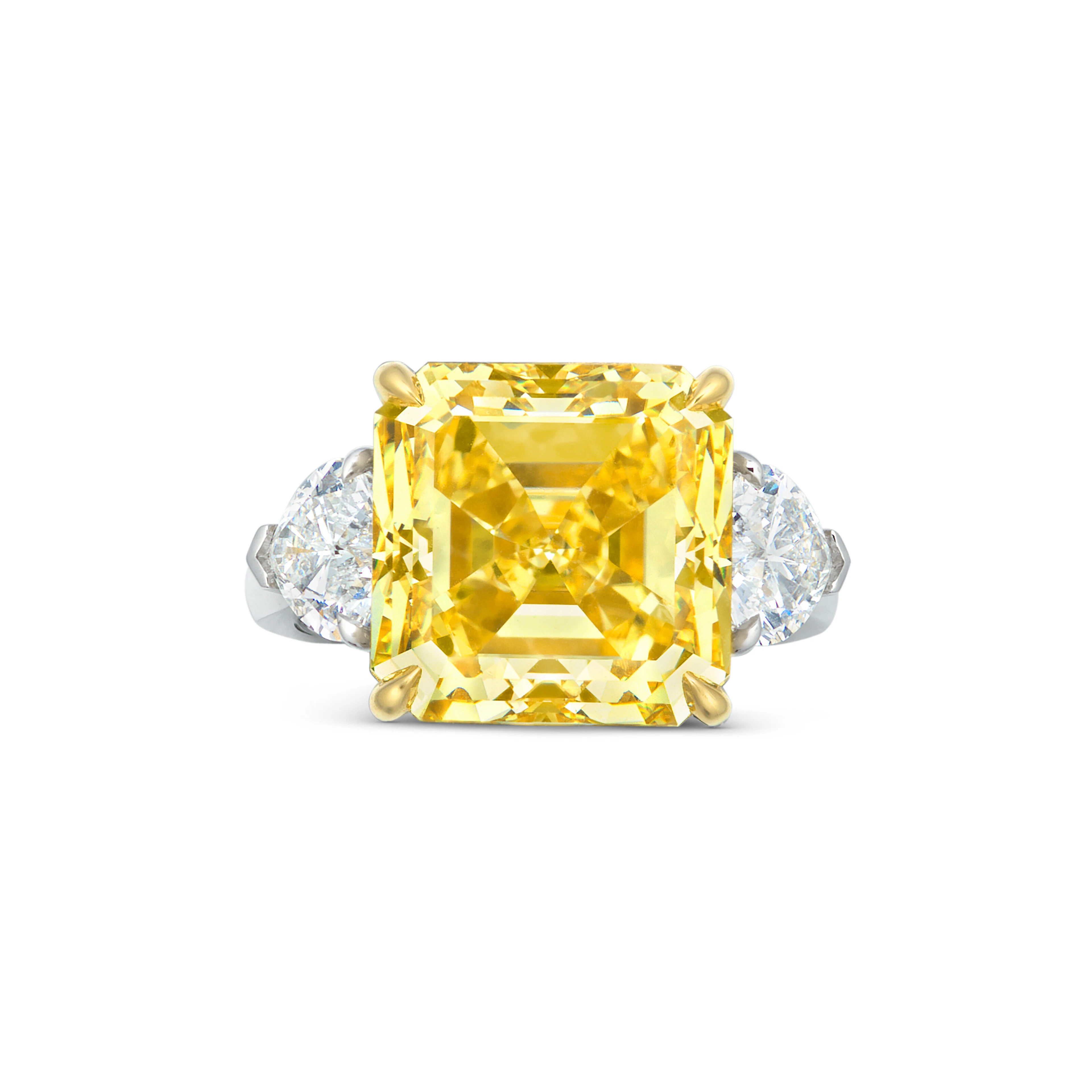Coloured Diamond and Diamond Ring