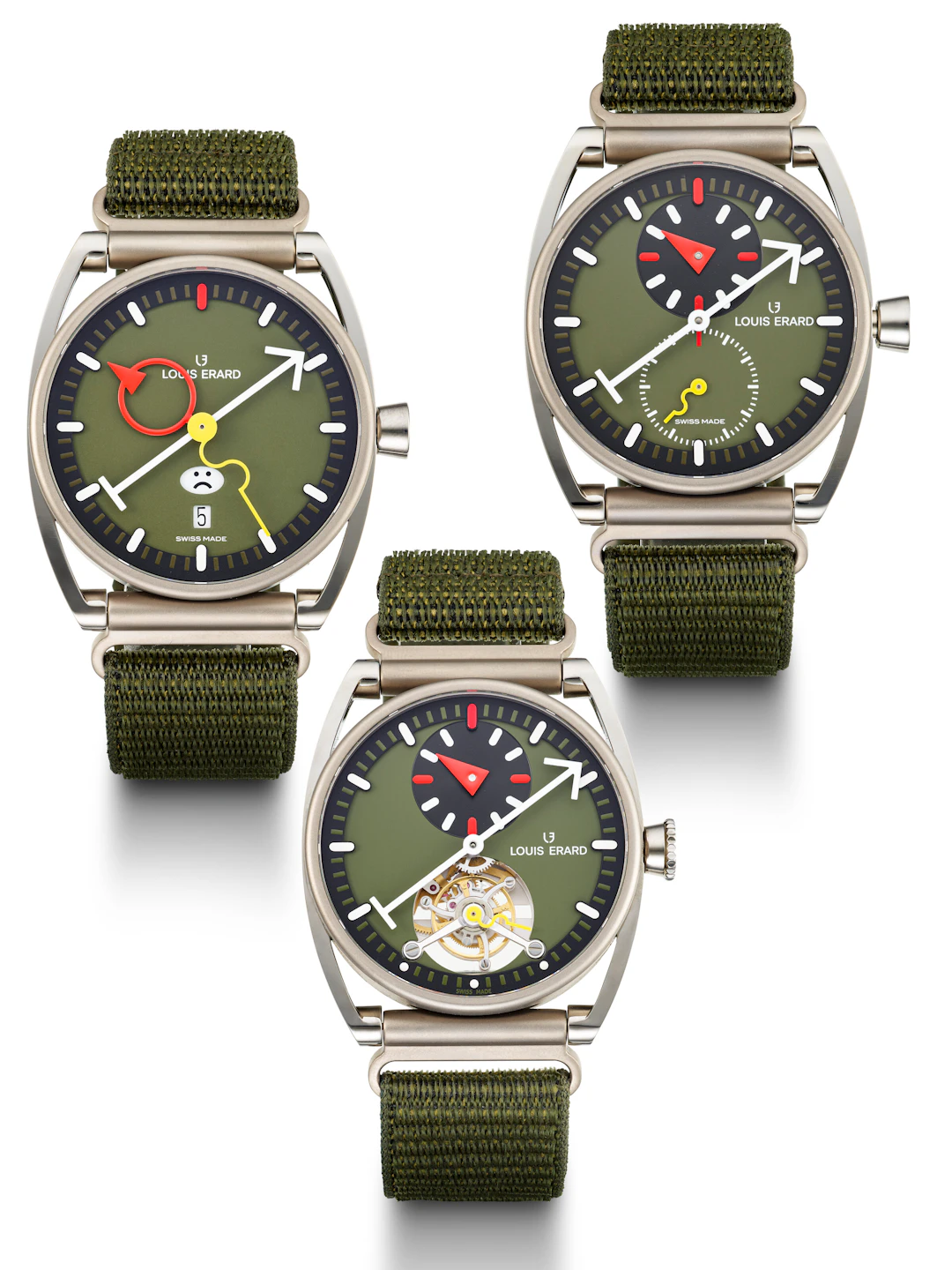 Louis Erard X Alain Silberstein, Set of Three Limited Edition Titanium