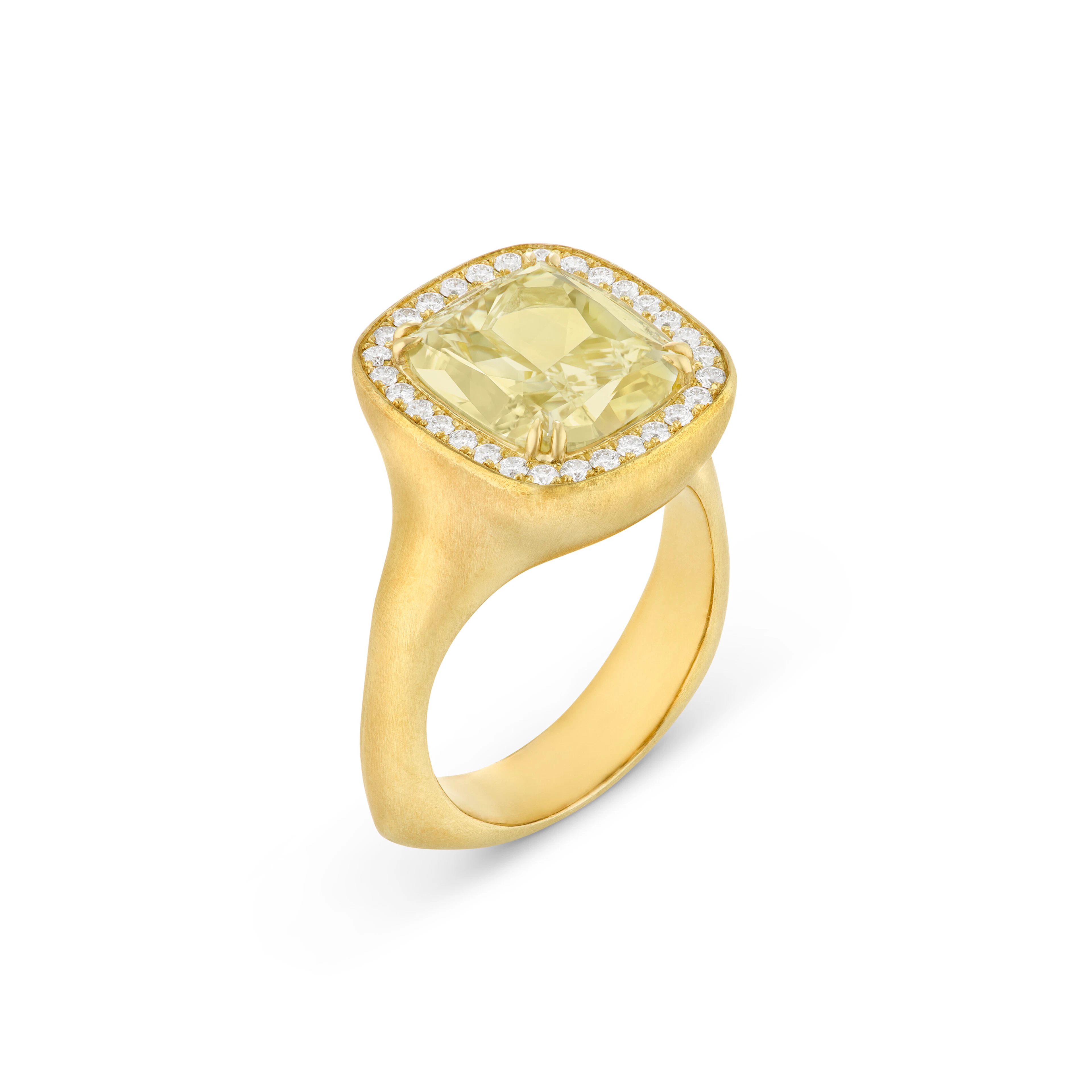 Colored Diamond and Diamond Ring