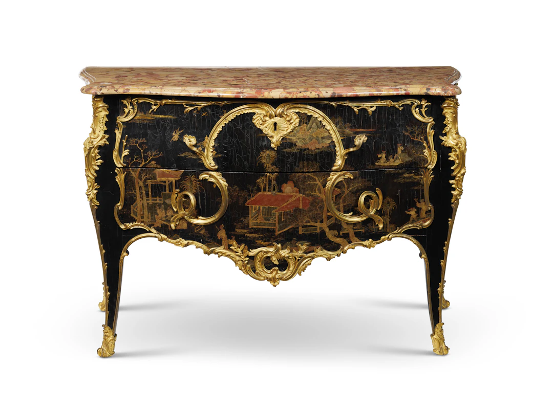 A Louis Xv Ormolu-Mounted Chinese Lacquer Commode