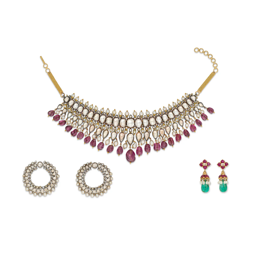 Group of Multi-Gem and Enamel Indian Jewellery