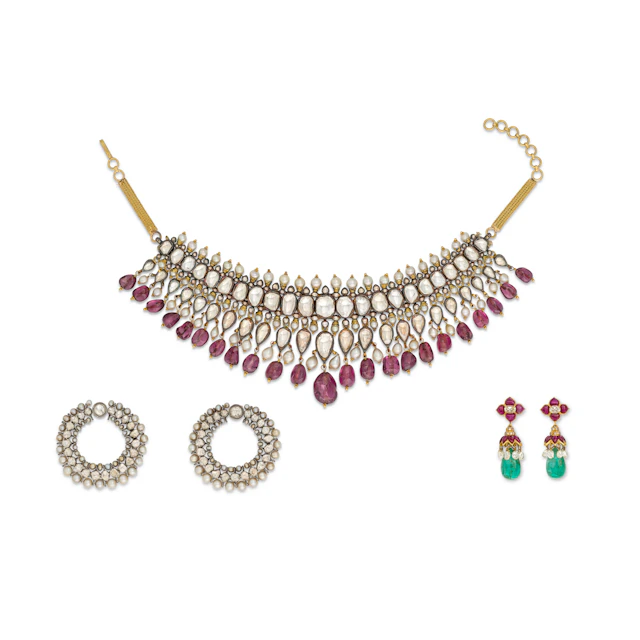 Group of Multi-Gem and Enamel Indian Jewellery