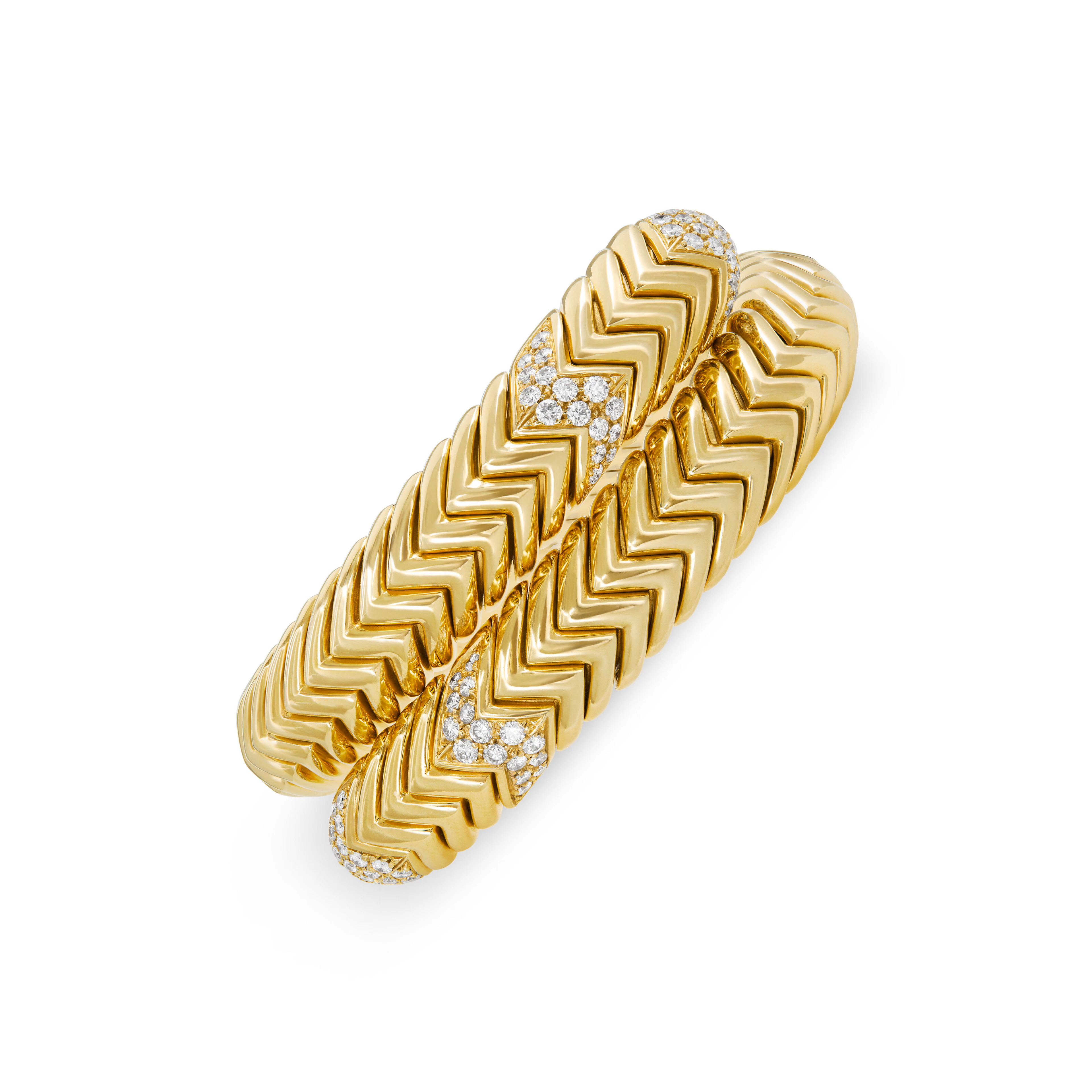 Bulgari Diamond and Gold 'Spiga' Bracelet