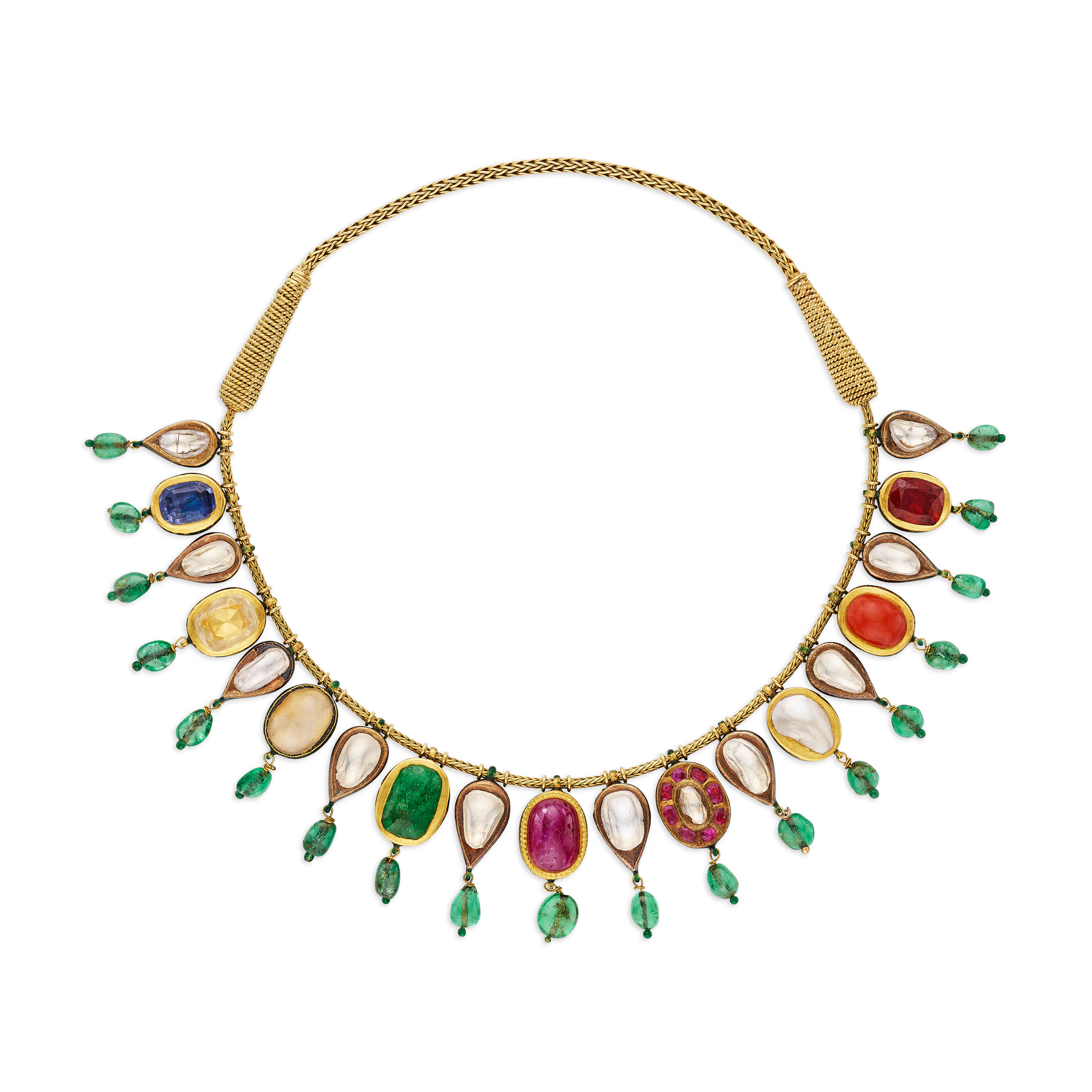 Cartier Multi-Gem, Enamel and Diamond Navratna Necklace