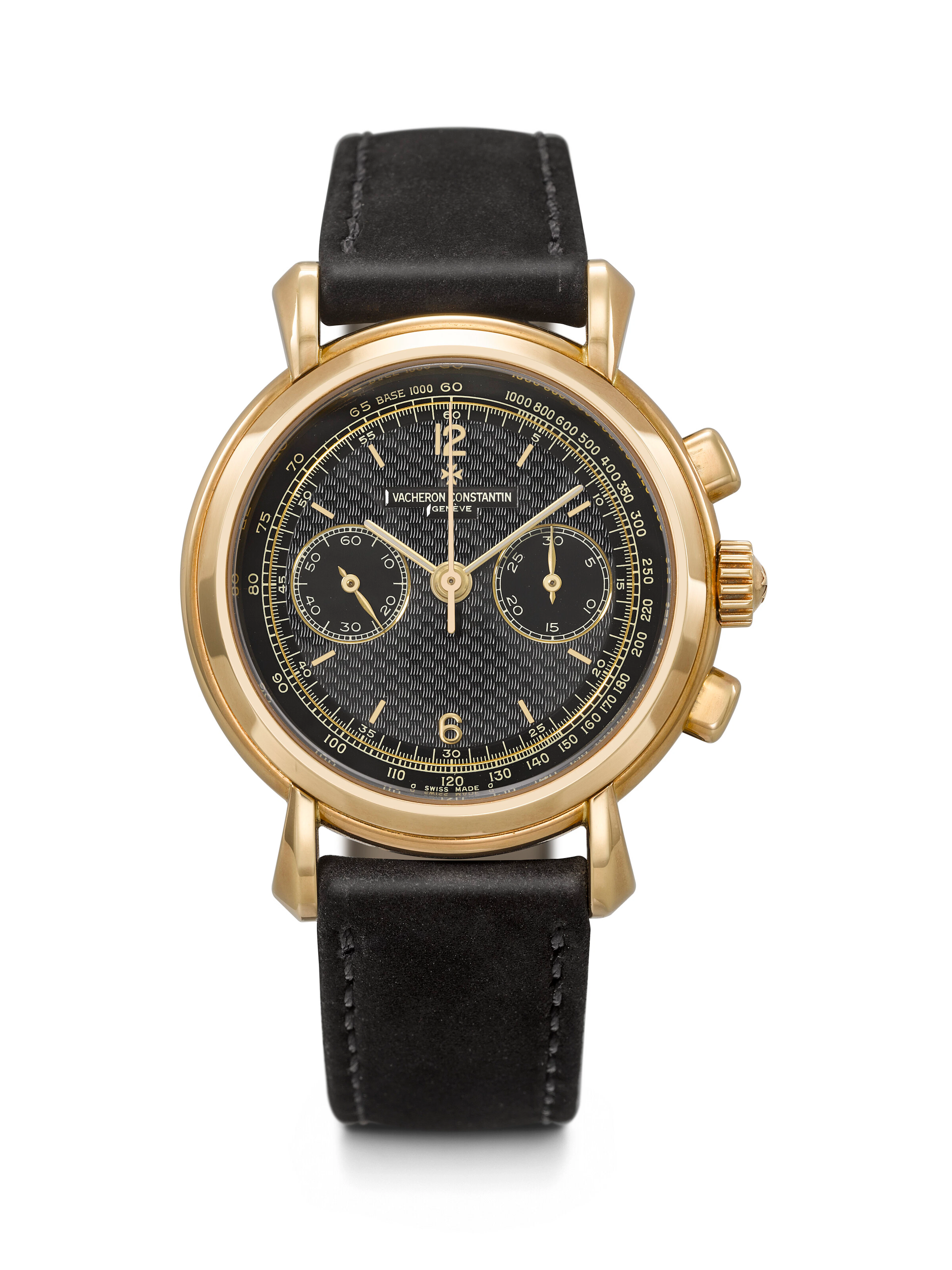 Vacheron Constantin. A Highly Attractive 18K Gold Chronograph Wristwatch