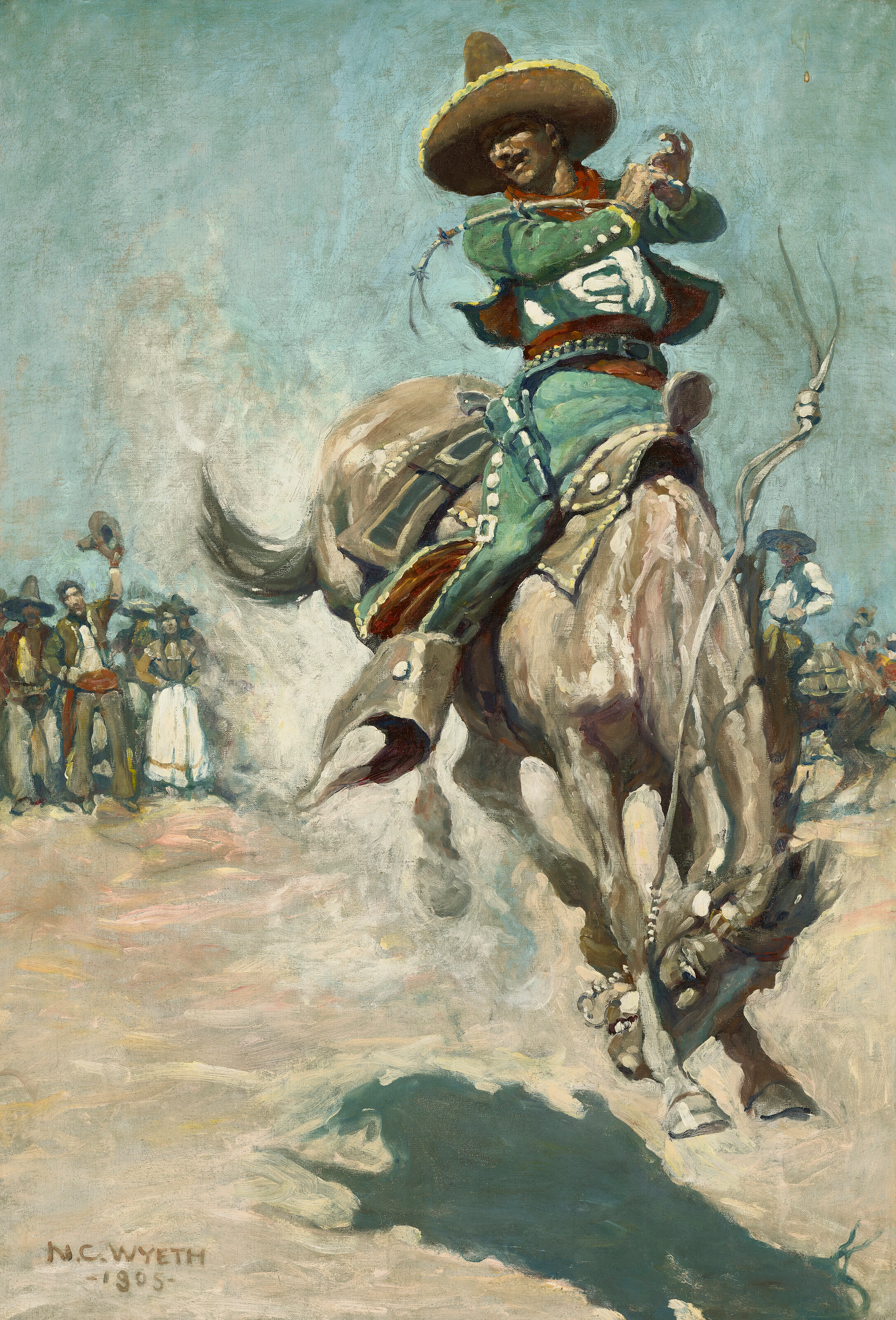 NEWELL CONVERS WYETH (1882-1945) "Threw the Bridle Reign on Sathanthus'