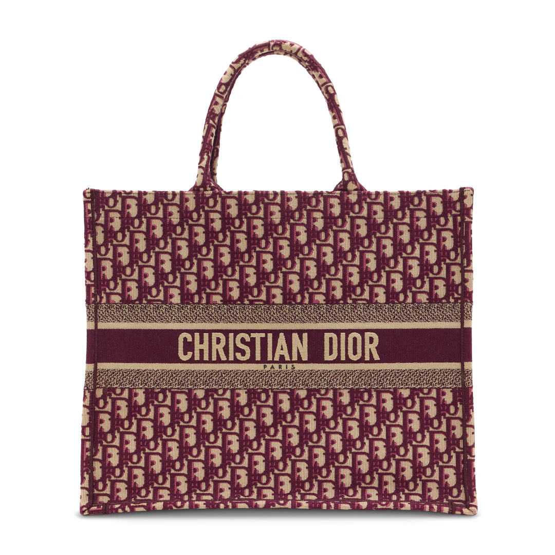 A Burgundy Oblique Monogram Canvas Book Tote