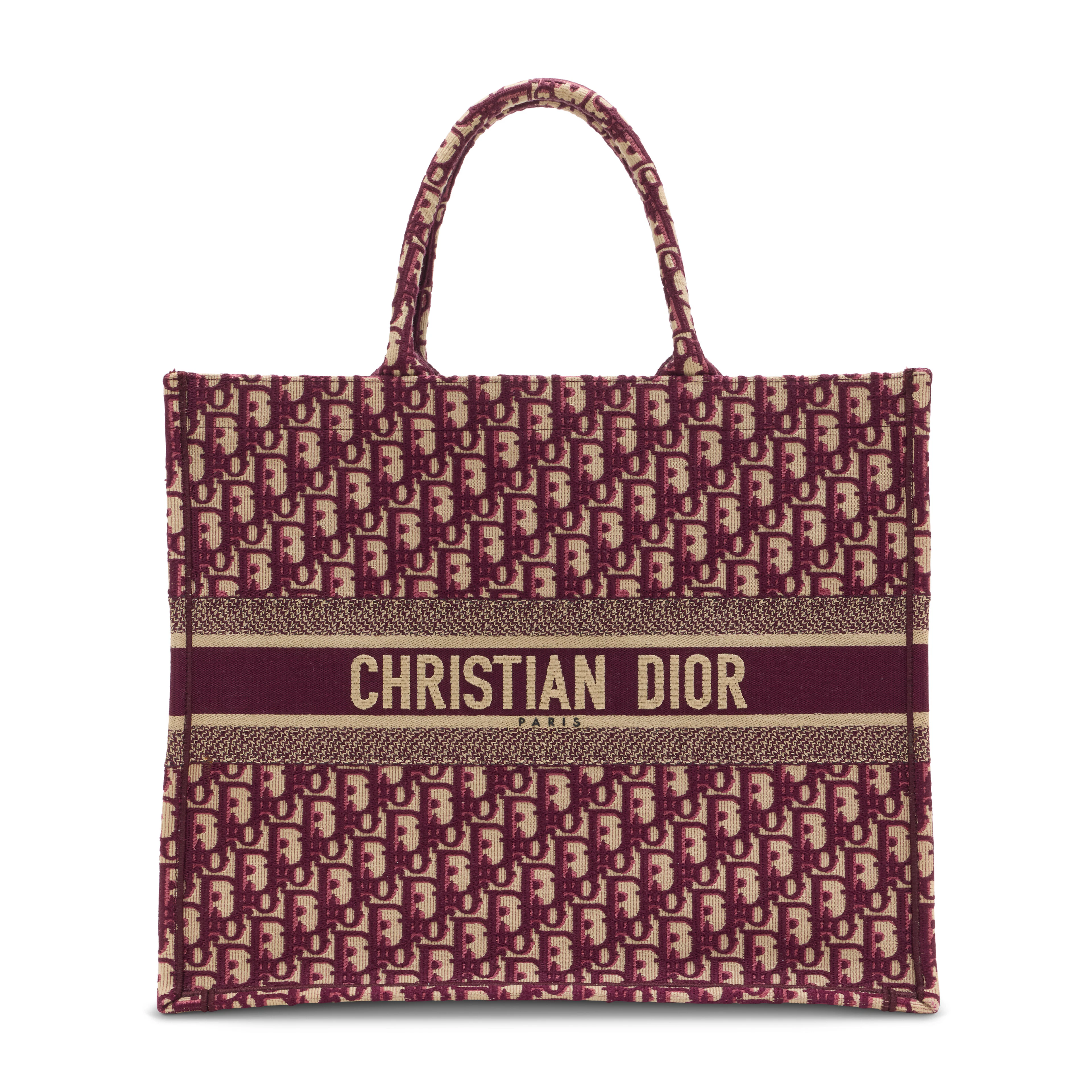 A Burgundy Oblique Monogram Canvas Book Tote
