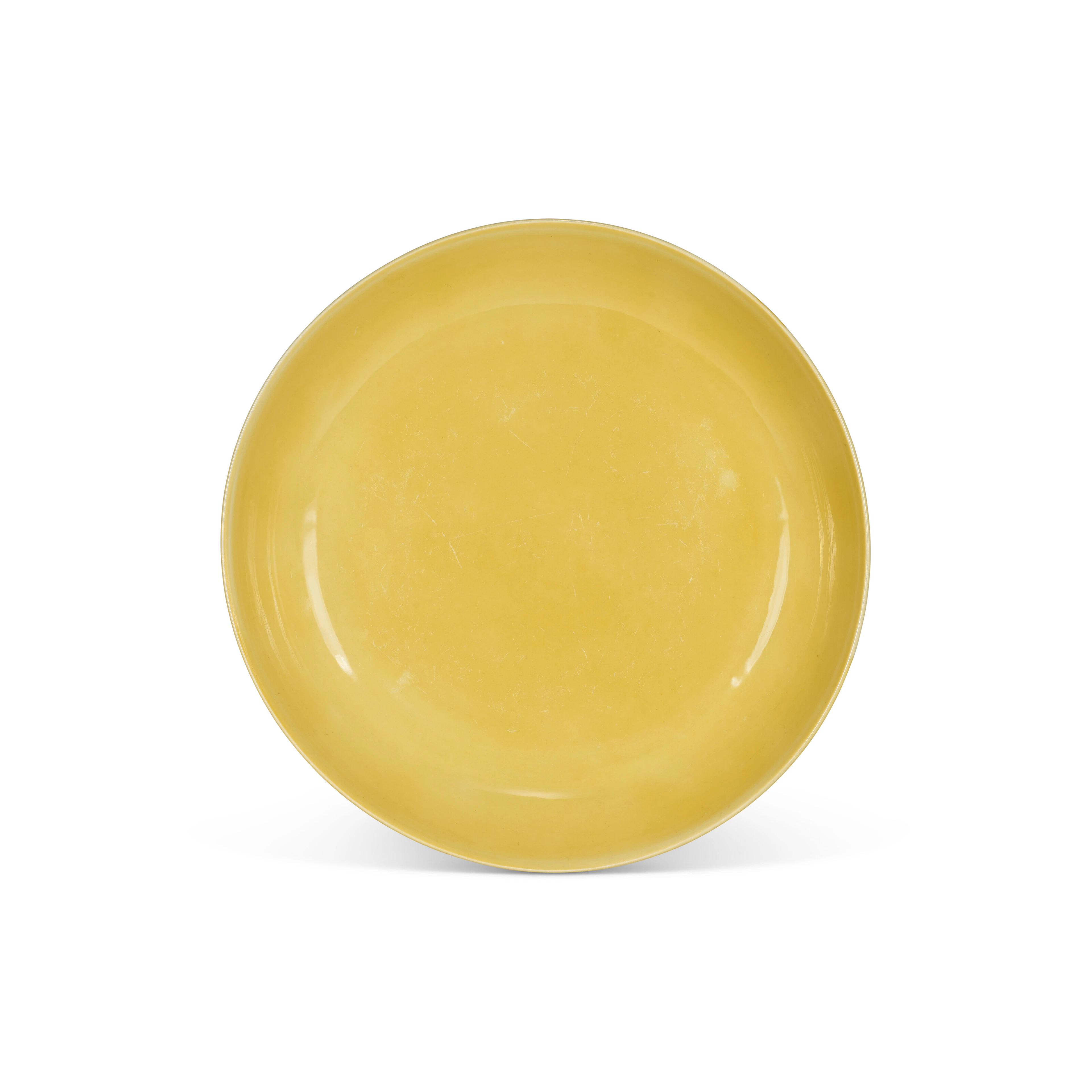 A Rare Yellow-Enamelled Dish