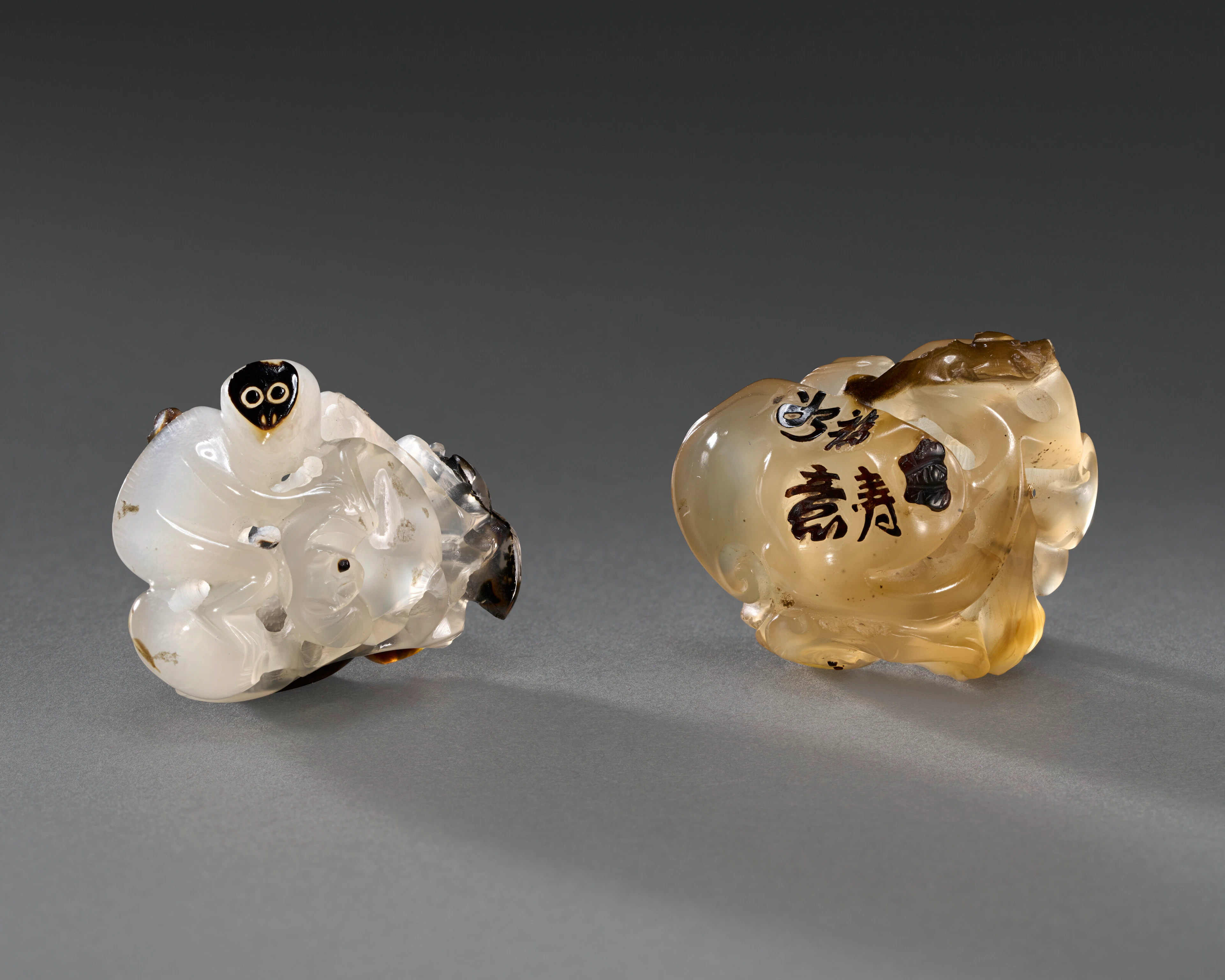 Two Suzhou Agate Carvings