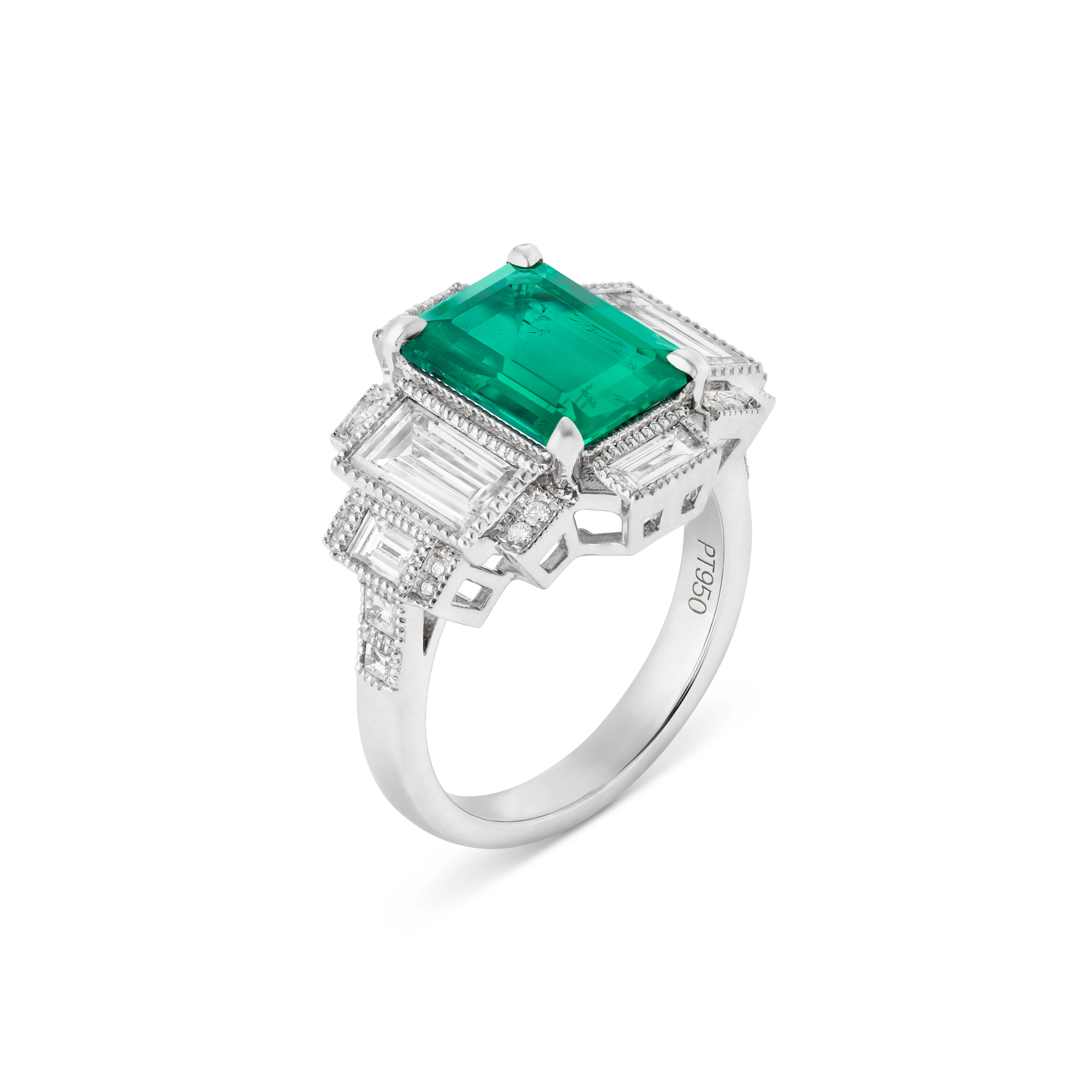 Emerald and Diamond Ring