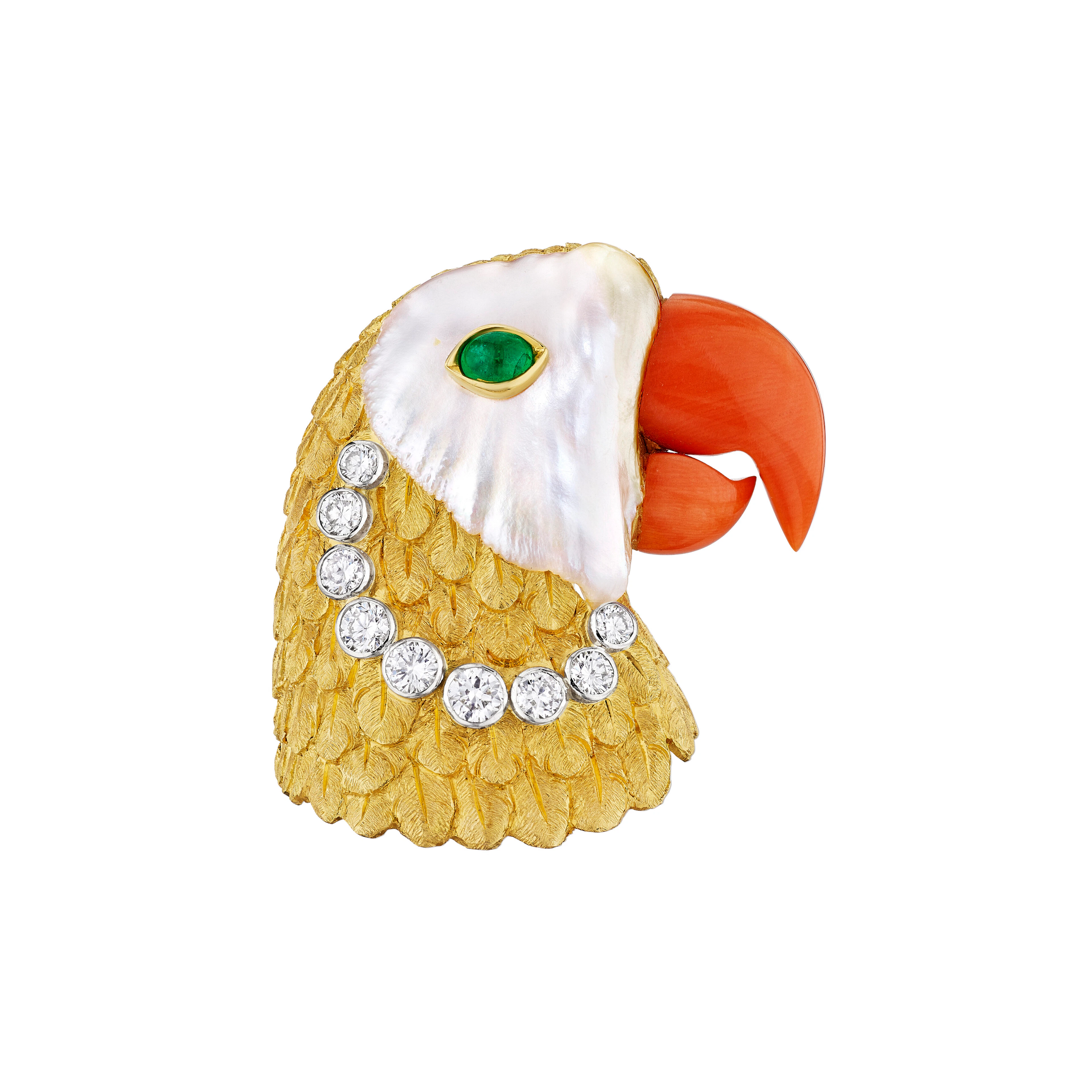 Cartier Multi-Gem and Diamond Parrot Brooch